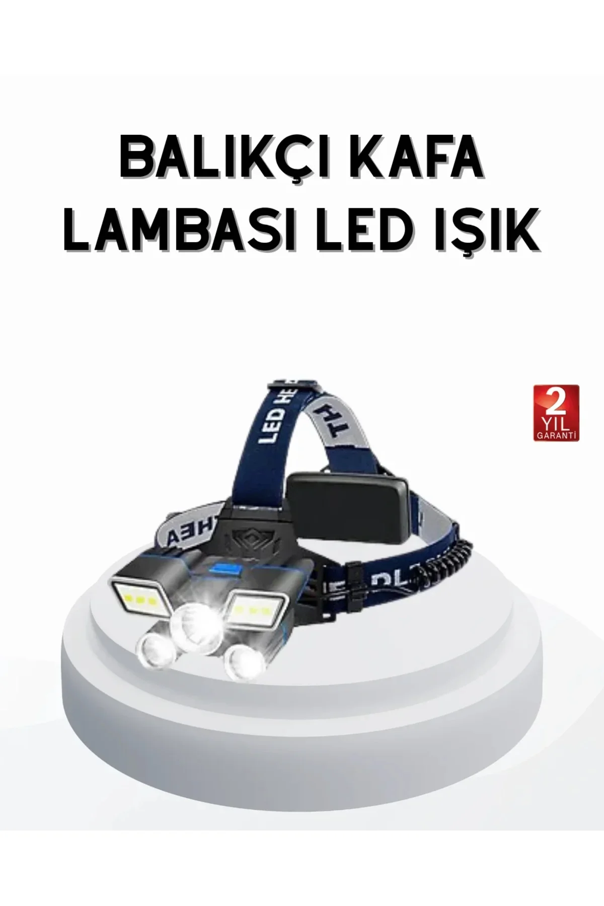 Profesyonel Şarjlı LED Far – IPX5 Suya Dayanıklı, 4 Işık Modu, Hareket Sensörlü