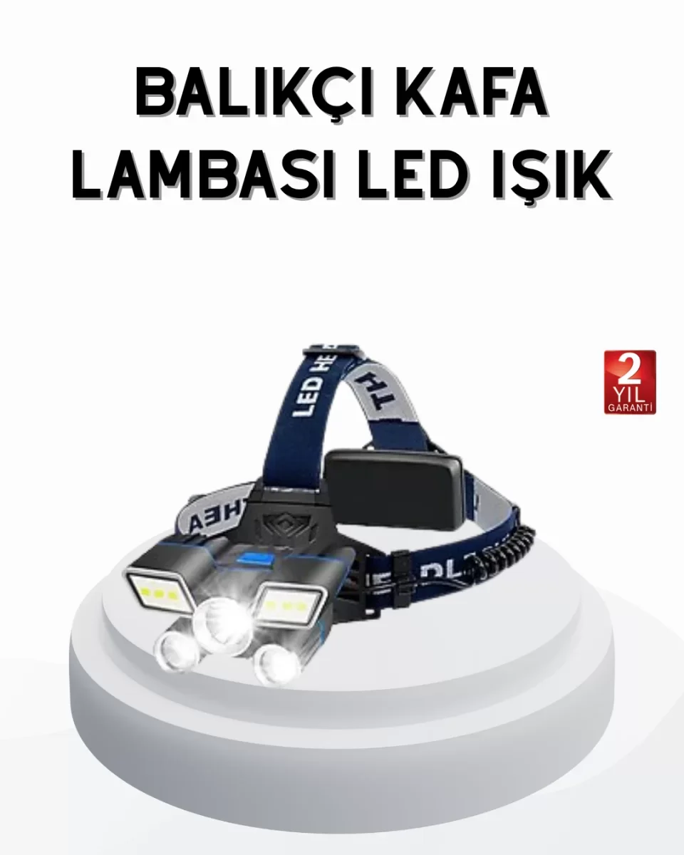 Profesyonel Şarjlı LED Far – IPX5 Suya Dayanıklı, 4 Işık Modu, Ha