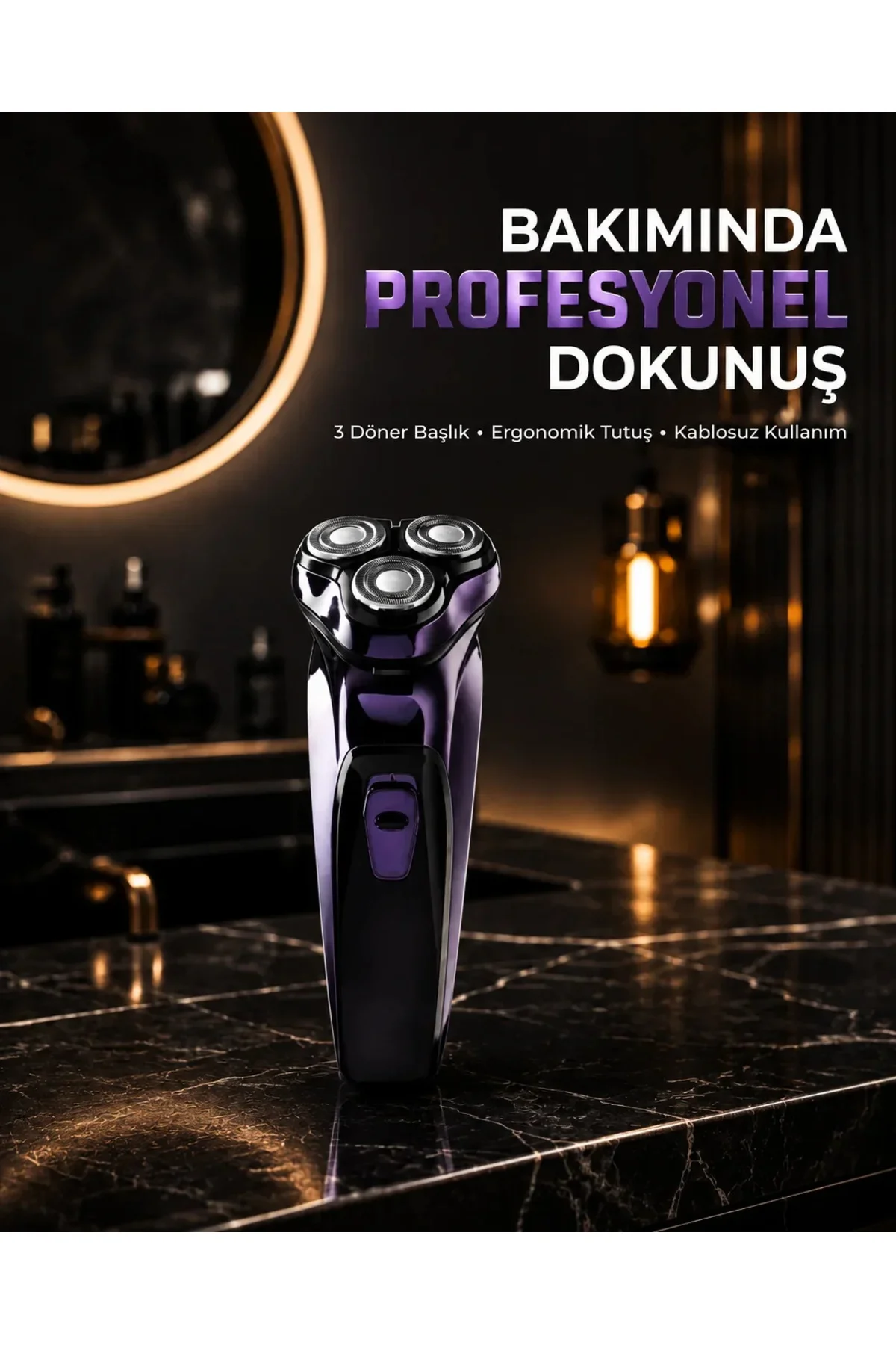 Profesyonel Şarjlı Tıraş Makinesi Ayarlanabilir Başlıklı Kablosuz Profesyonel Şarjlı Tıraş Makinesi Ayarlanabilir Başlıklı Kablosuz