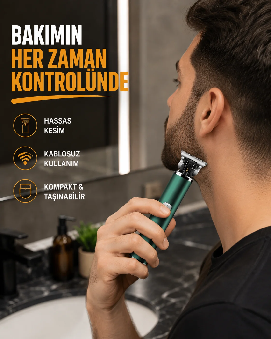 Profesyonel Şarjlı Tıraş Makinesi – 180 Dakika Kullanım, 2.5 Saat Hızlı Şarj, Evrensel USB Şarj Girişli Profesyonel Şarjlı Tıraş Makinesi – 180 Dakika Kullanım, 2.5 Saat Hızlı Şarj, Evrensel USB Şarj Girişli