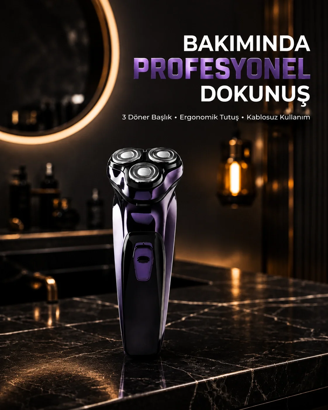 Profesyonel Şarjlı Tıraş Makinesi Ayarlanabilir Başlıklı Kablosuz Profesyonel Şarjlı Tıraş Makinesi Ayarlanabilir Başlıklı Kablosuz
