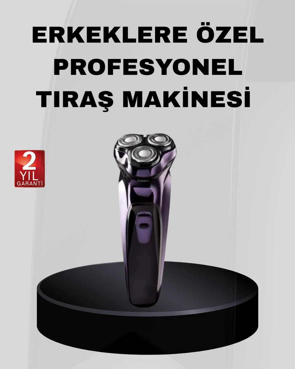 Profesyonel Şarjlı Tıraş Makinesi Kablosuz Ayarlanabilir Başlıklı - Kompakt, Kuru Kullanımlı ve Güçlü Motorlu