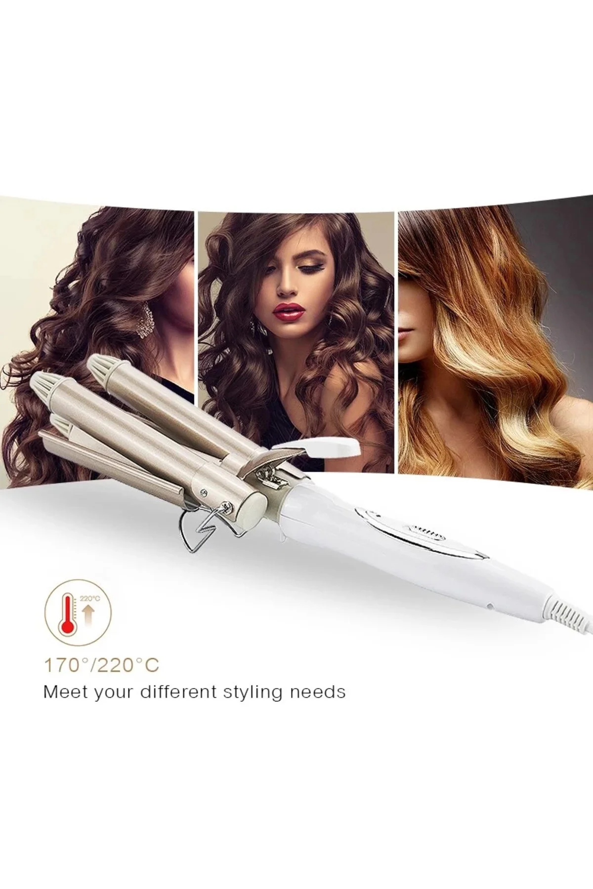 Profesyonel Seramik Wag Su Dalgası Saç Maşası - Doğal ve Kalıcı B