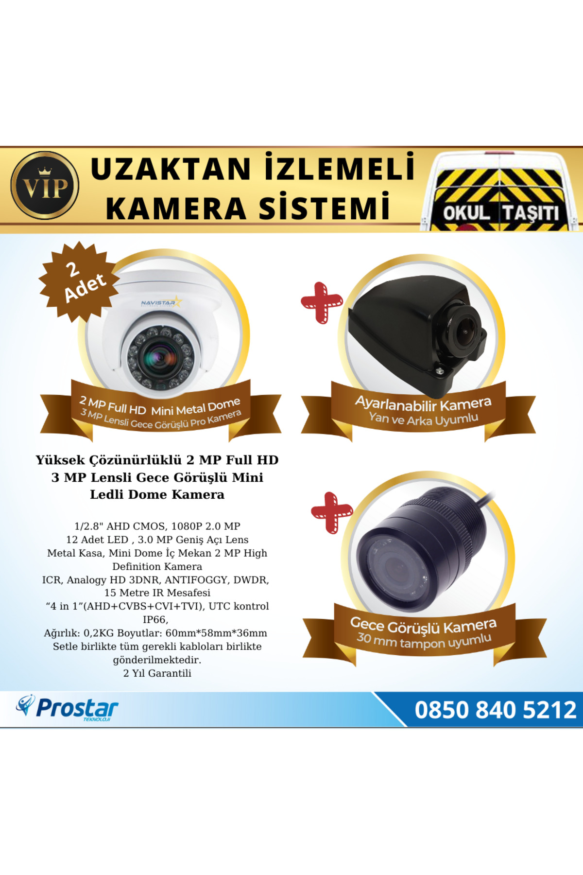 Navistar Profesyonel Servis Araç Kamera Seti 4 Kameralı Kayıtlı 320 Gb Har