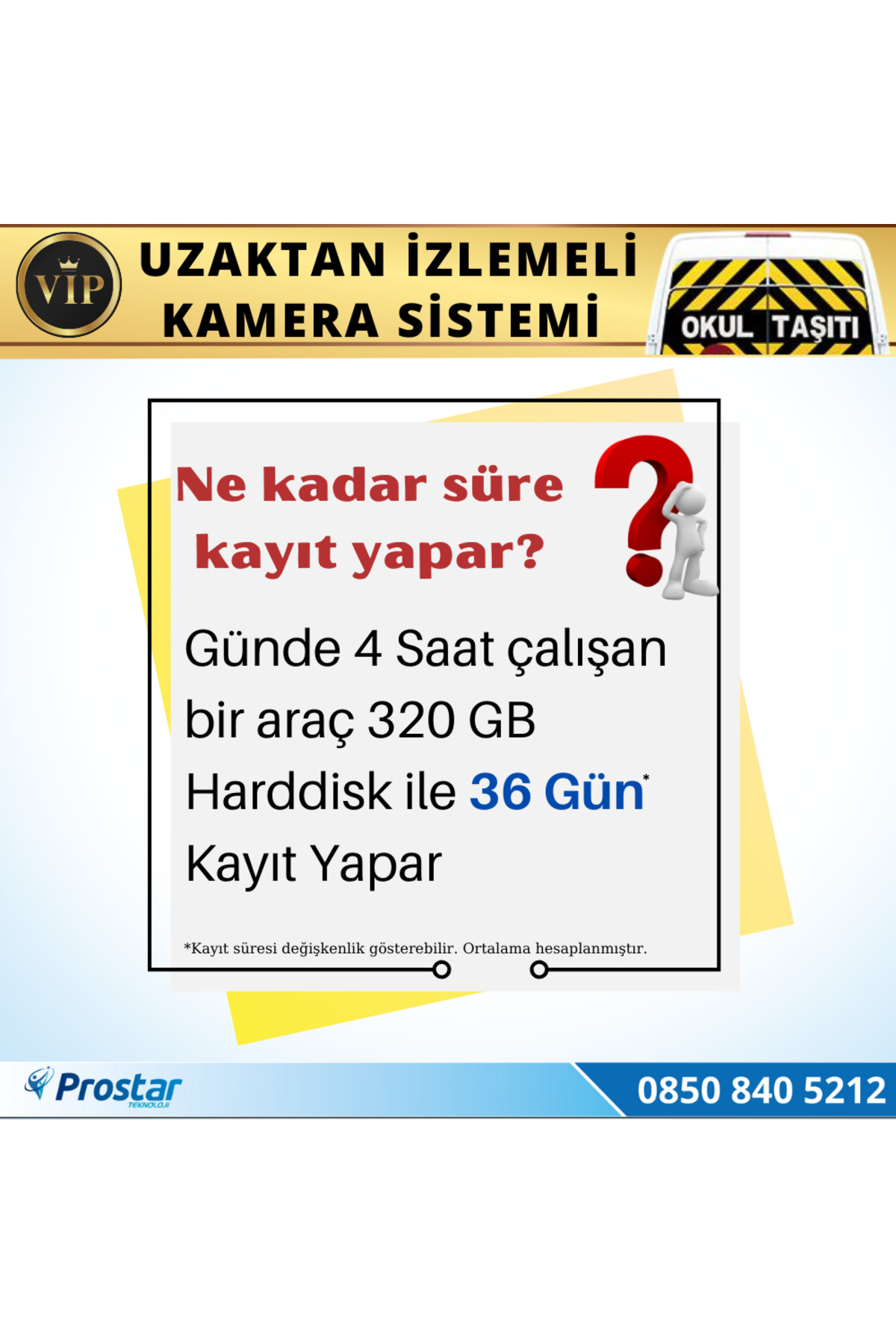 Navistar Profesyonel Servis Araç Kamera Seti 4 Kameralı Kayıtlı 320 Gb Har