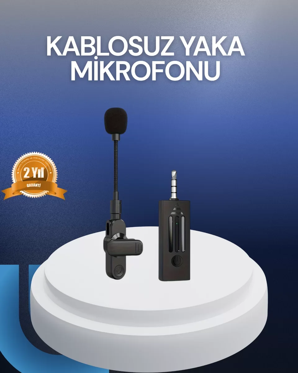Profesyonel Ses Kayıt İçin Kablosuz Mini Yaka Mikrofonu - 20m Menzilli Gürültü Önleyici