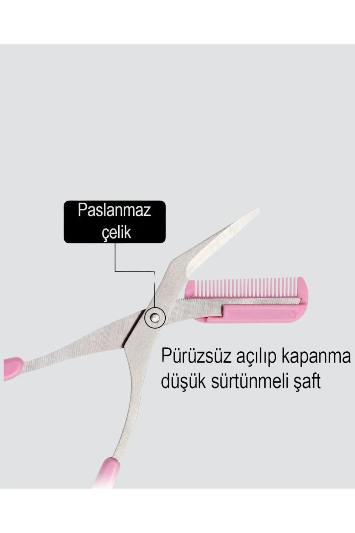 Profesyonel Taraklı Kaş Makası – Evde ve Salon Kullanımına Uygun