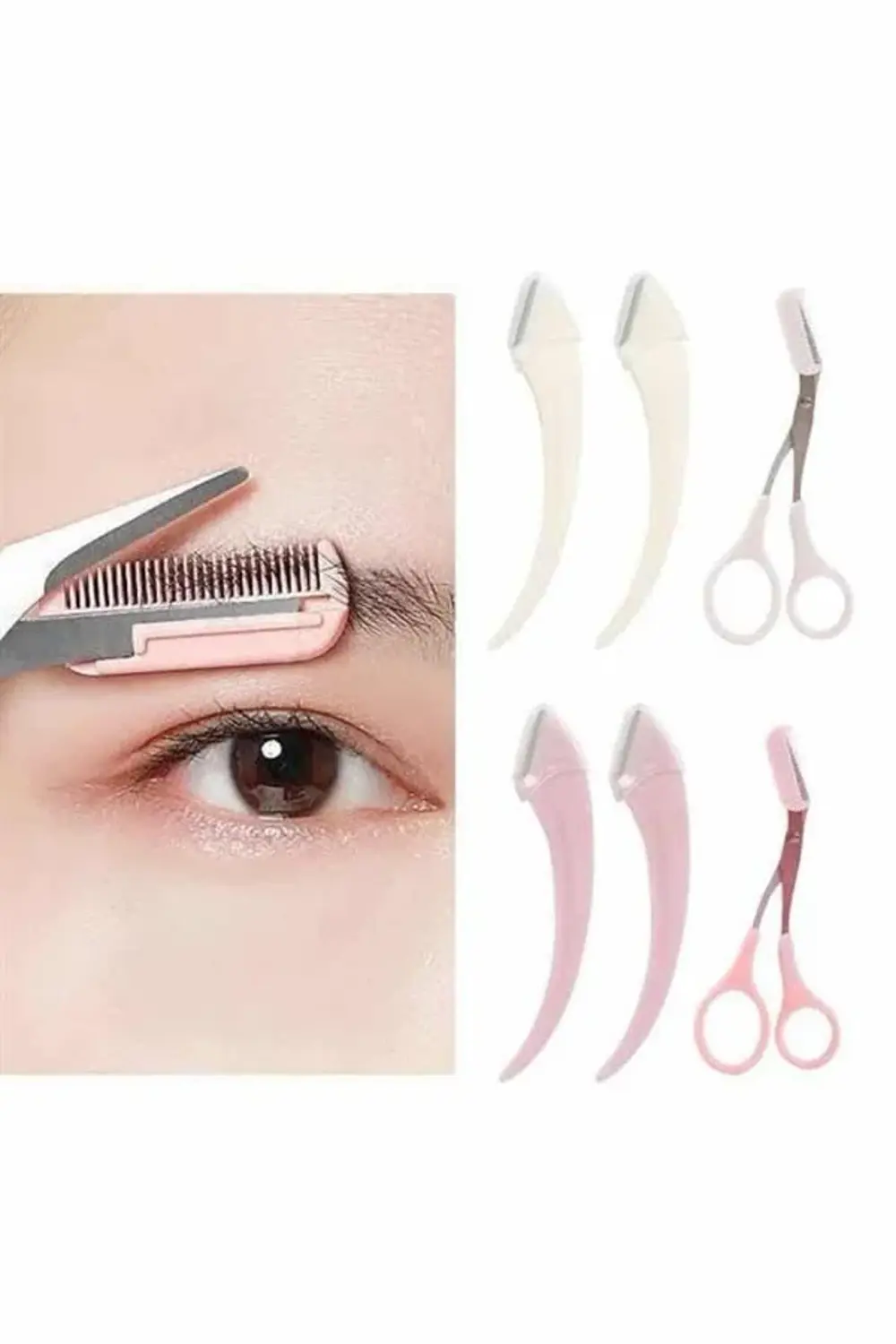 Profesyonel Taraklı Kaş Usturası ve Kaş Makası Bıyık Alma Kaş Ust