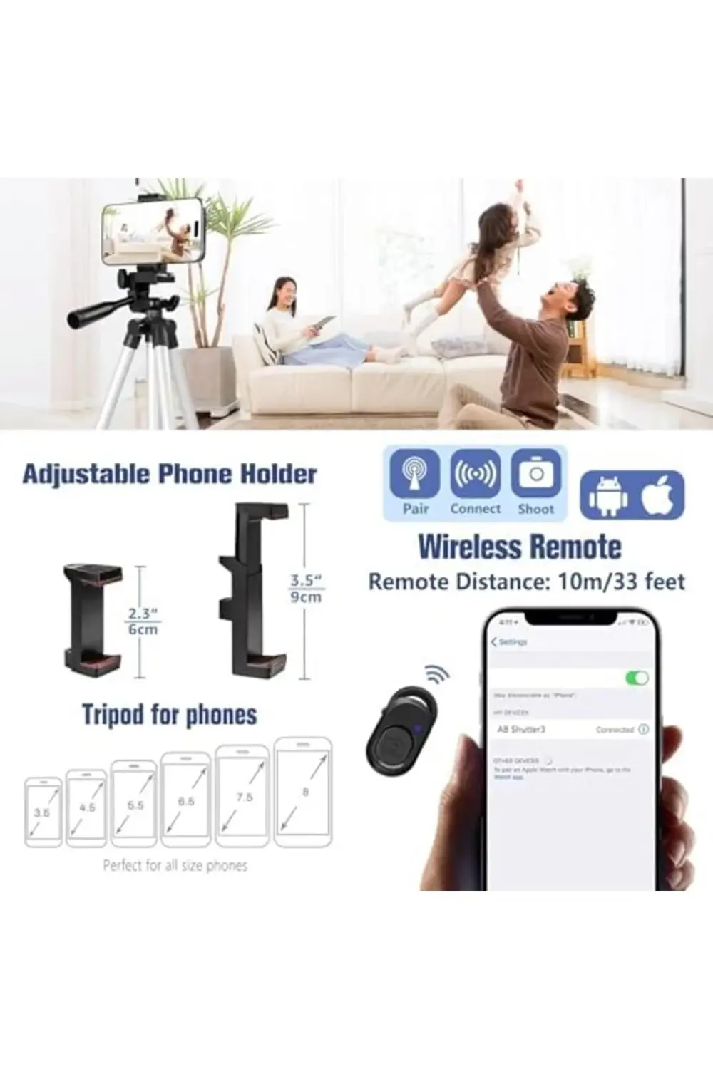 Profesyonel Telefon, 33-110 cm Ayarlanabilir Yükseklik, 360° Döne