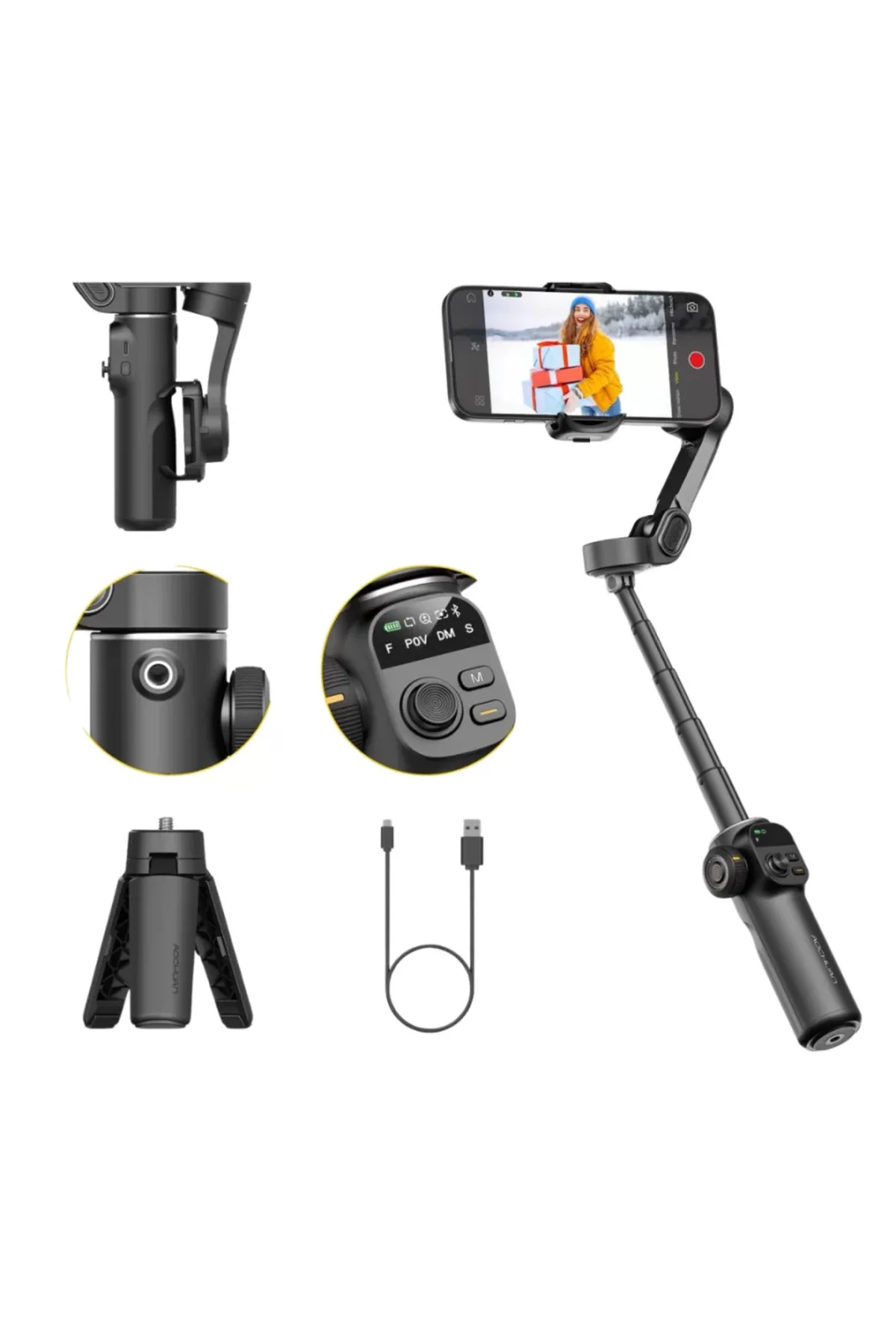 Profesyonel Telefon Video Sabitleyici Gimbal Stabilizer Vlog Apar