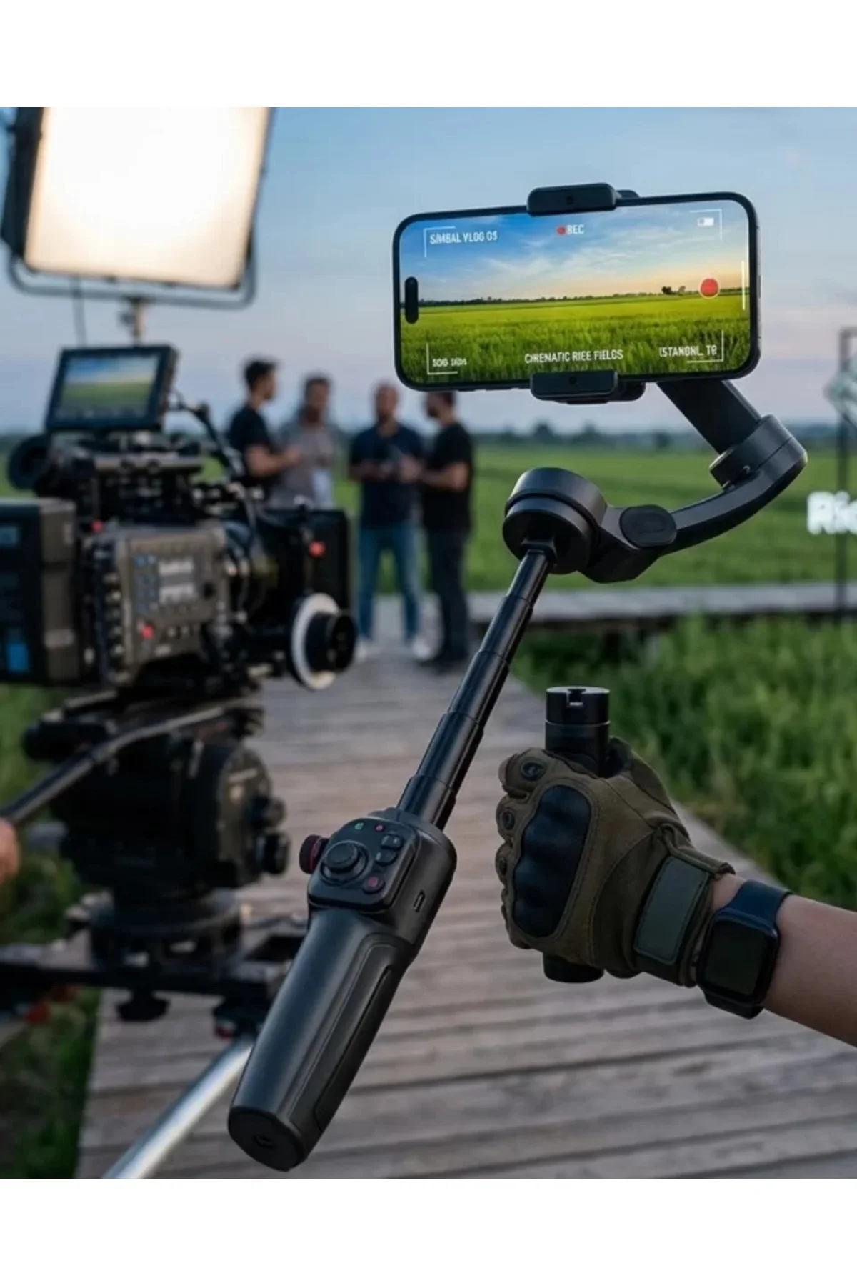 Profesyonel Telefon Video Sabitleyici Gimbal Stabilizer Vlog Apar