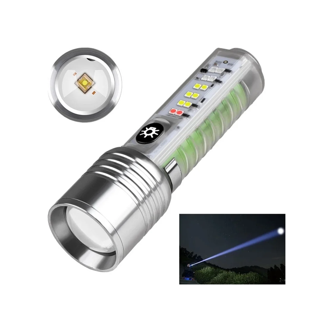 Profesyonel Tg Led Güçlü 8 Modlu Type-c 1000 Lümen Polis Çakarlı 