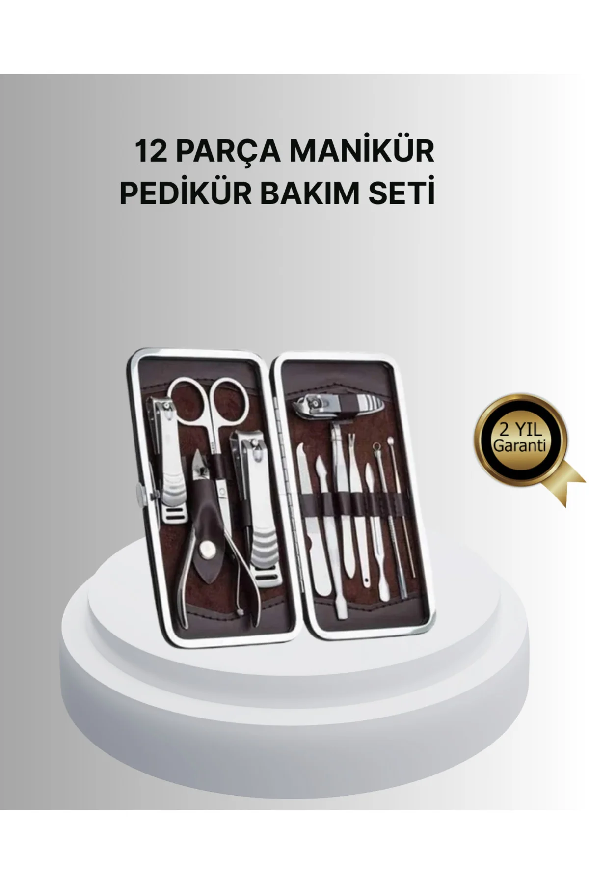 Profesyonel Tırnak Bakım Seti Çelik Aletli Şık Deri Çantalı