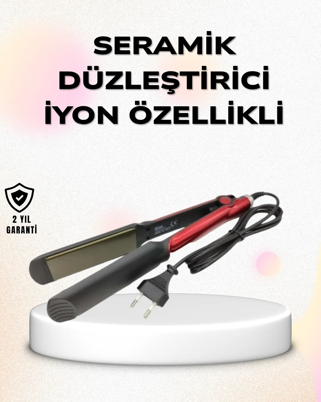 Profesyonel Titanyum Saç Düzleştirici – Ayarlanabilir Isı ve Hızl