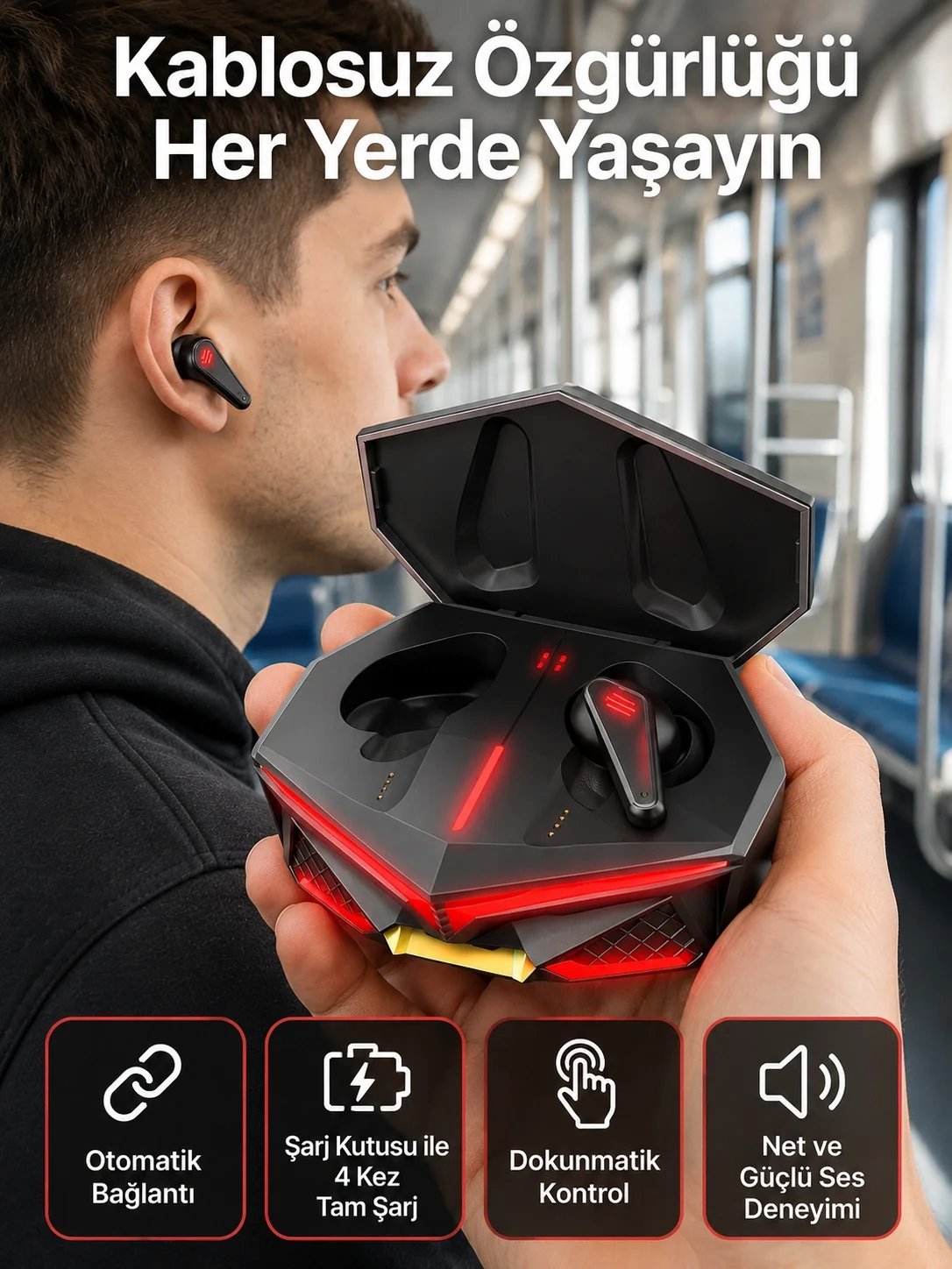 Profesyonel TWS Işıklı Kablosuz Bluetooth Kulaklık Oyuncu Kulaklığı Fiyatı, Yorumları ve Özellikleri