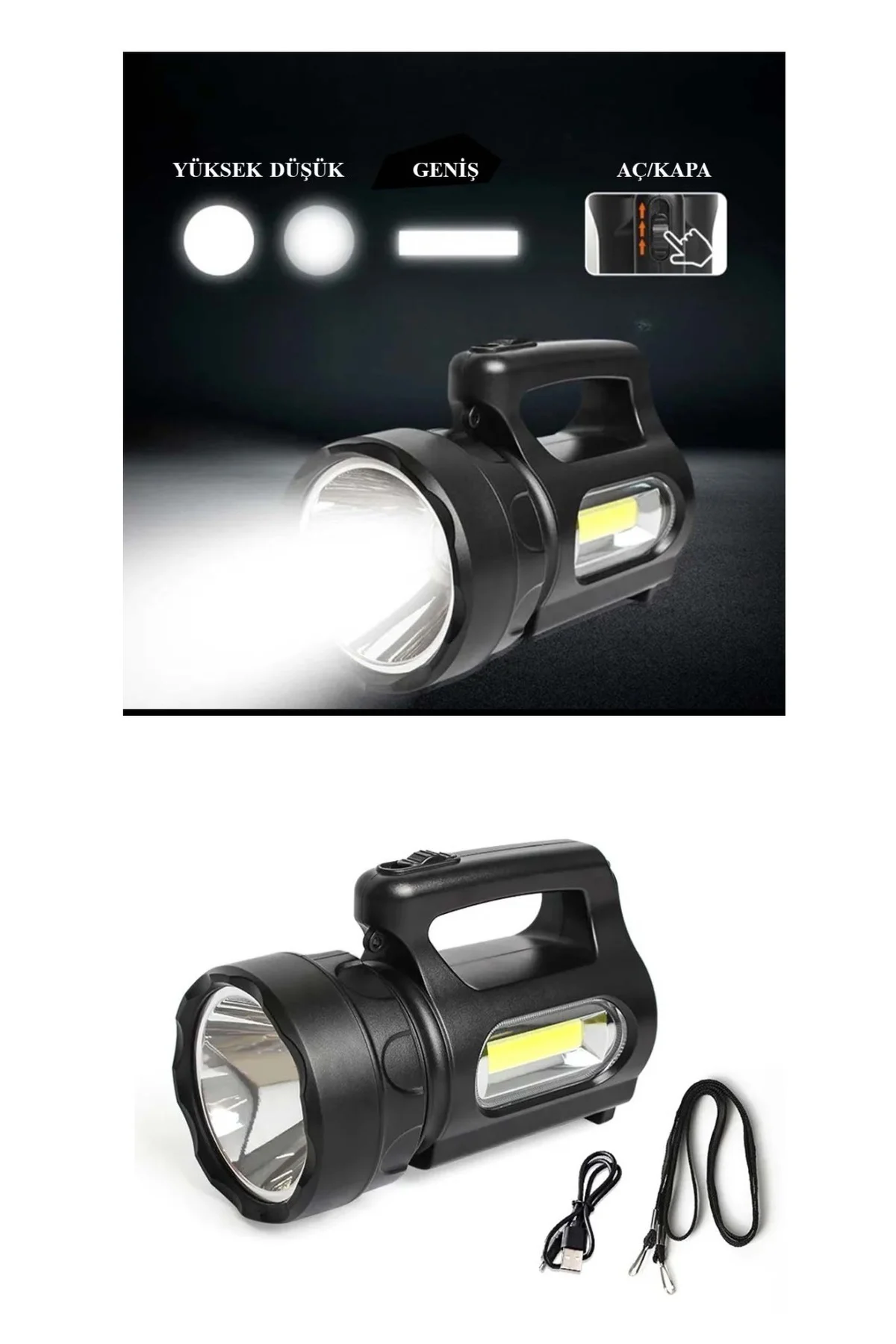 Profesyonel Ultra Güçlü LED El Feneri - Yüksek Performanslı 900 L