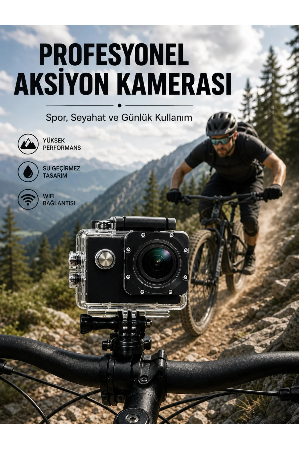 Profesyonel Video Çekimleri İçin 1080P Full HD Aksiyon Kamerası