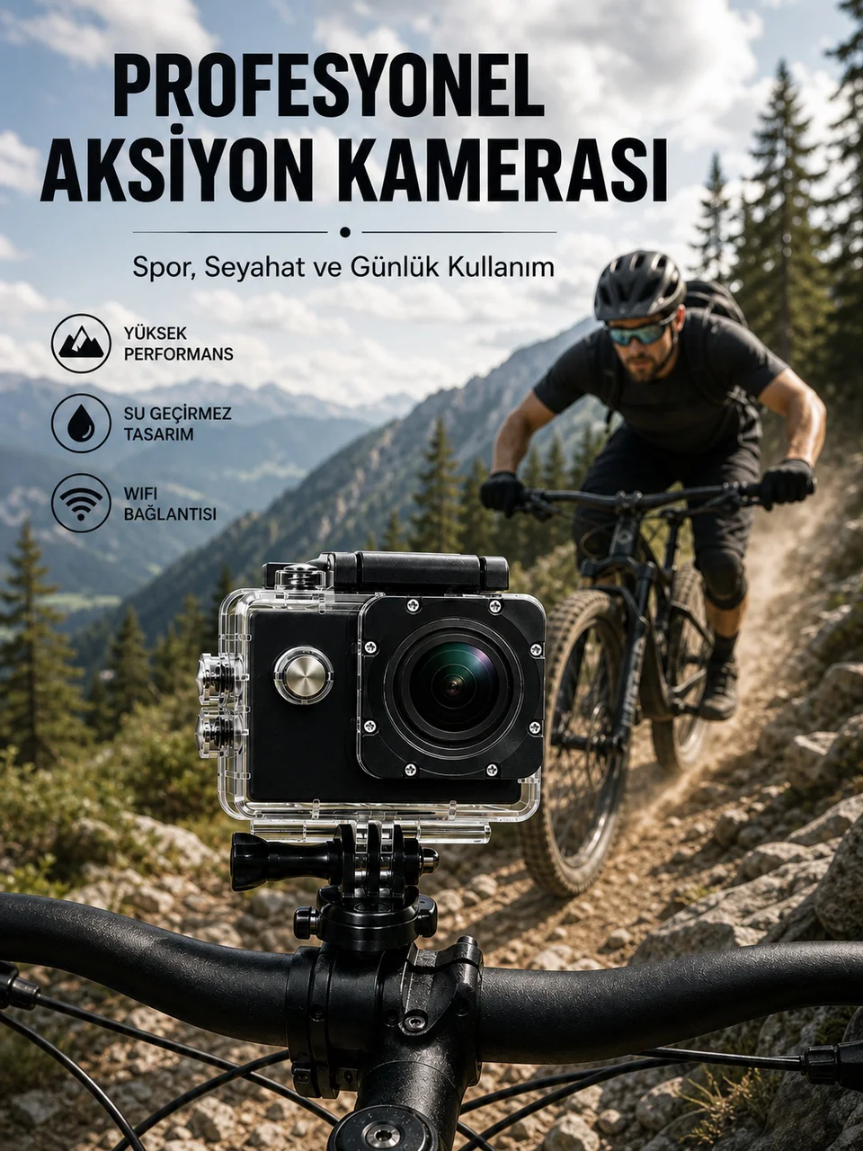 Profesyonel Video Çekimleri İçin 1080p Full Hd Aksiyon Kamerası - Lisinya