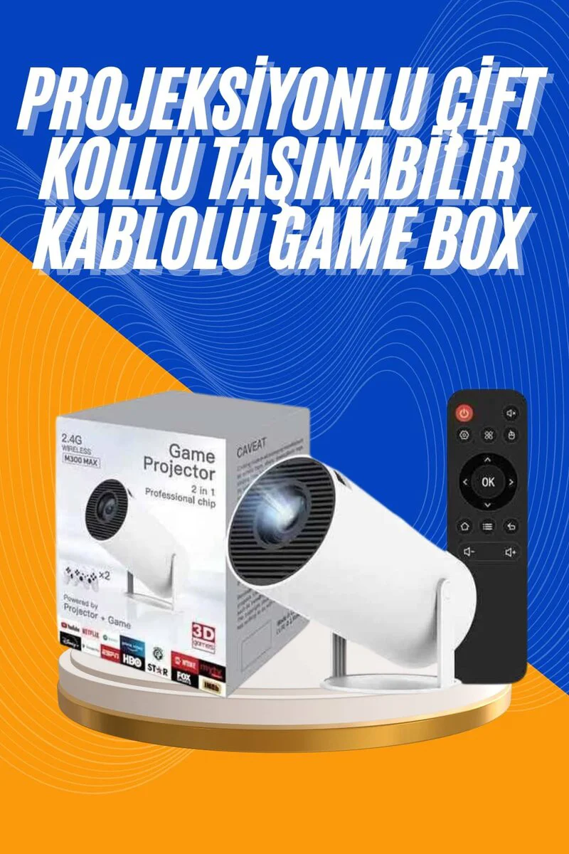 Projeksiyon Cihazı Video Oyun Konsolu 8 GB Hafıza - 200 ANSI Lümen Taşınabilir Projektör