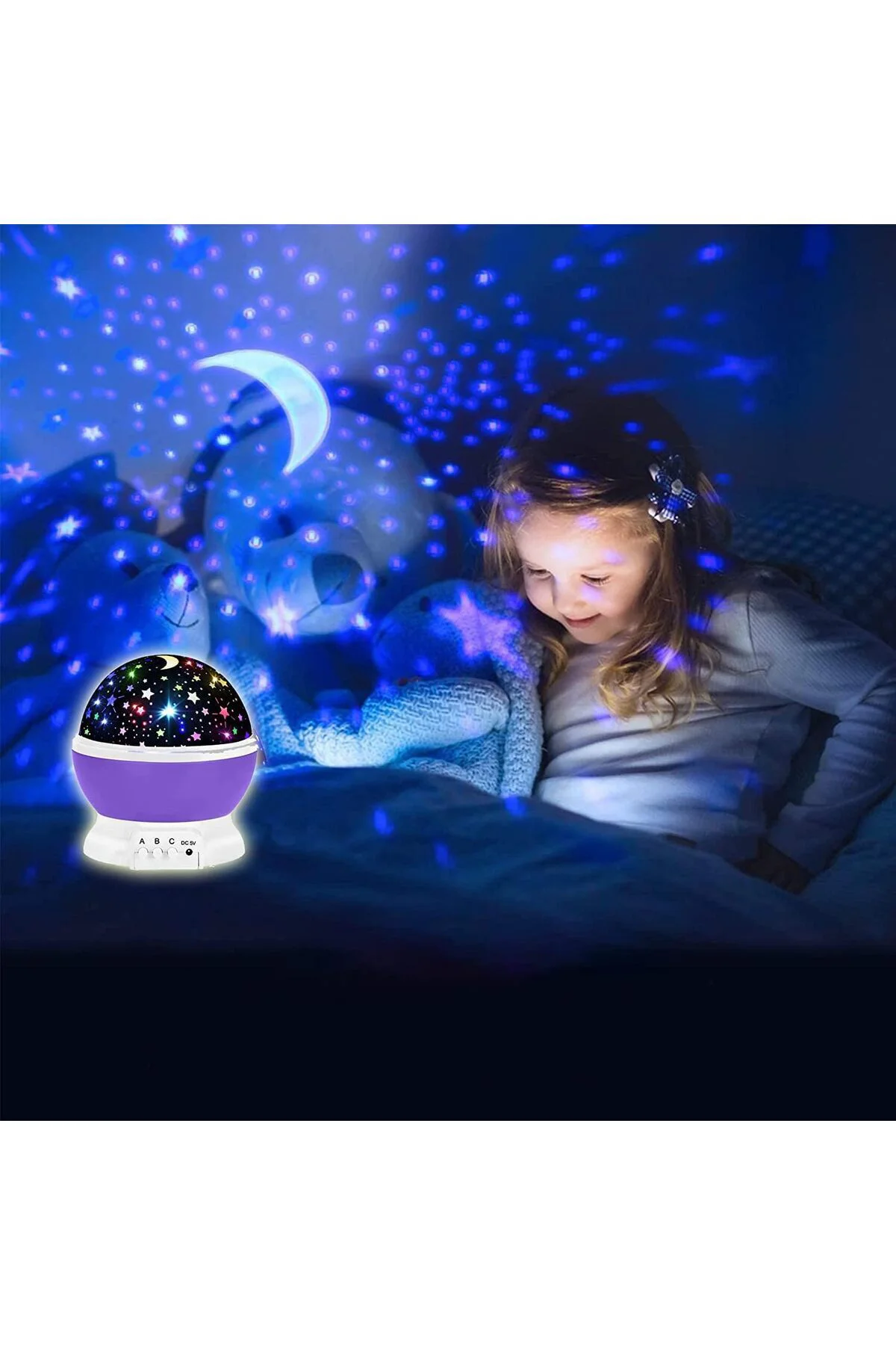 Projeksiyon Gece Lambası - Renkli LED Çocuk Odası Tavan Yansıtan Projeksiyon Gece Lambası - Renkli LED Çocuk Odası Tavan Yansıtan