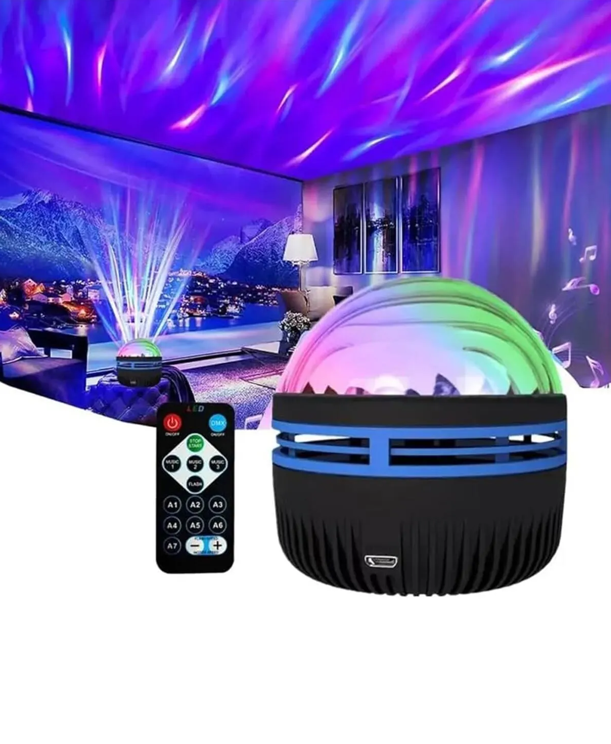 Genel Markalar Projeksiyon Tavan Yansımalı Harika Küre Usb Kablolu Renkli Işıklı