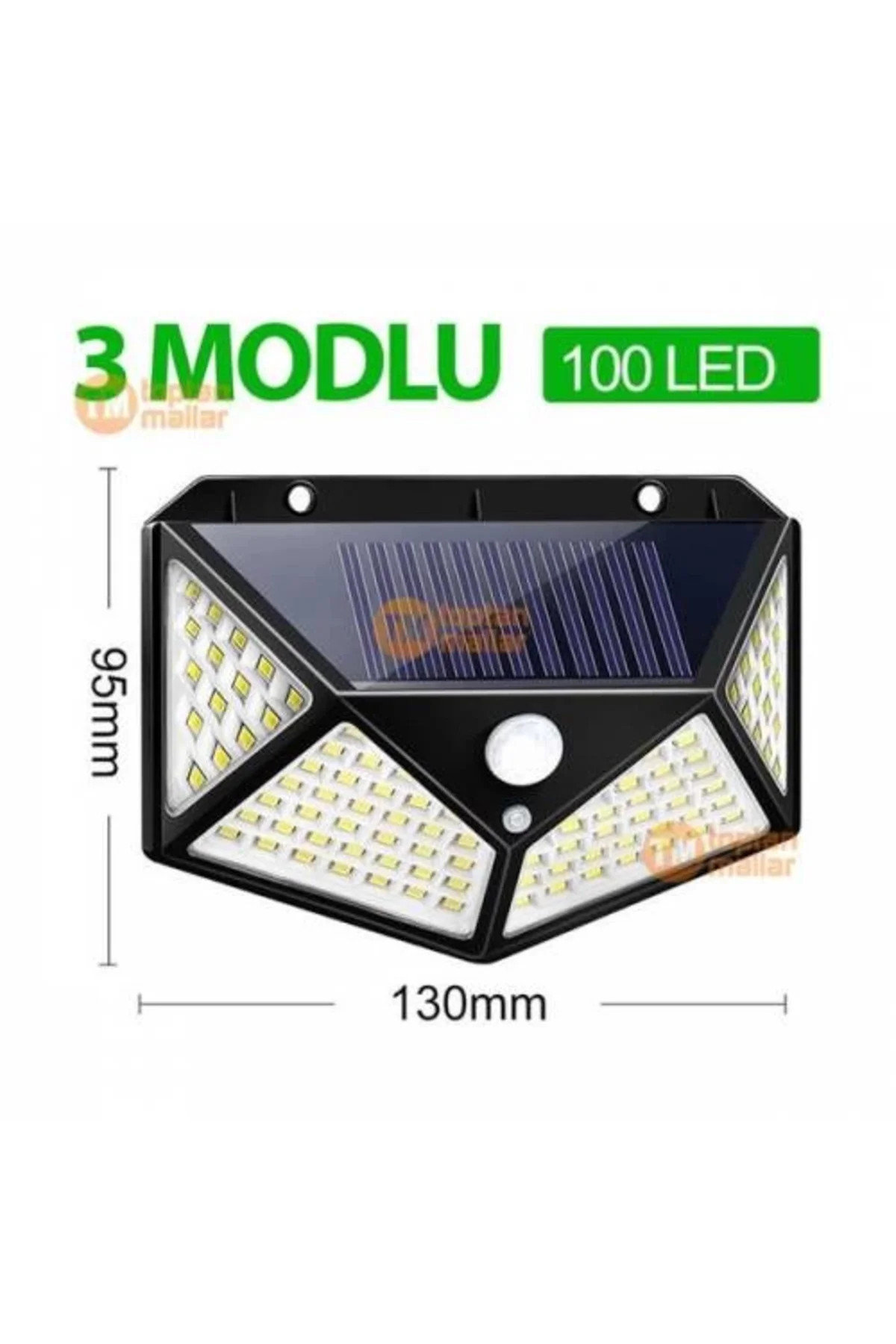 Projektör 100 Ledli Işık Sensörlü Güneş Enerjili Solar Lamba