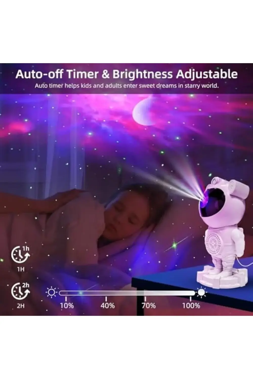 Projektör Bağlantılı ve Uzaktan Kumandalı Ambians Gece Lambası Uz