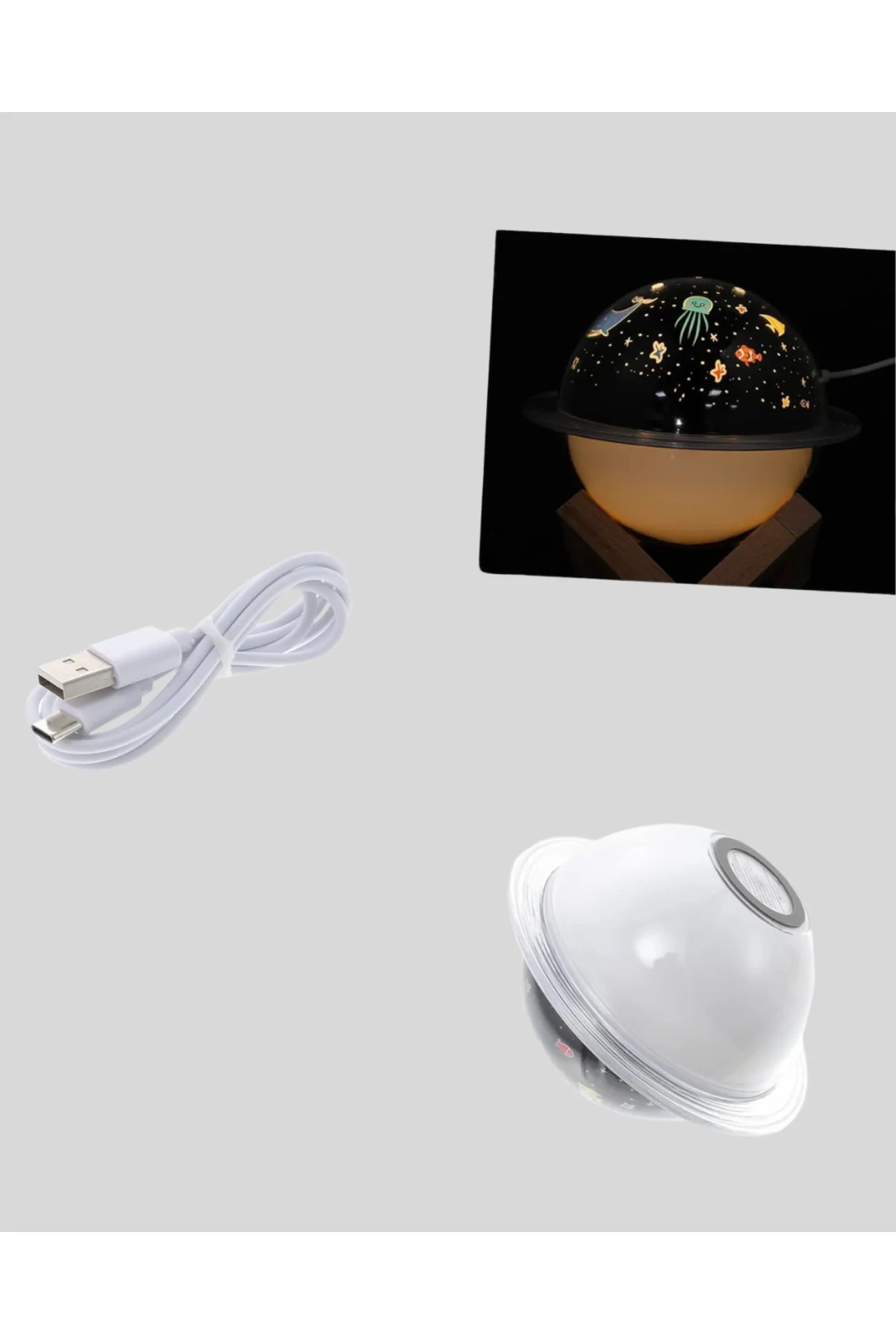 Projektör ışığı bulunan USB bağlantılı mini aromaterapi destekli 