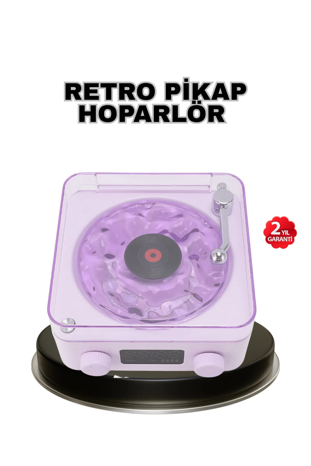 Projektör Işıklı Retro Hoparlör Bluetooth AUX USB Hafıza Kartlı 3