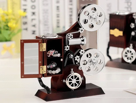Projektör Şeklinde Takı Çekmeceli Müzik Kutusu Projektör Şeklinde Takı Çekmeceli Müzik Kutusu