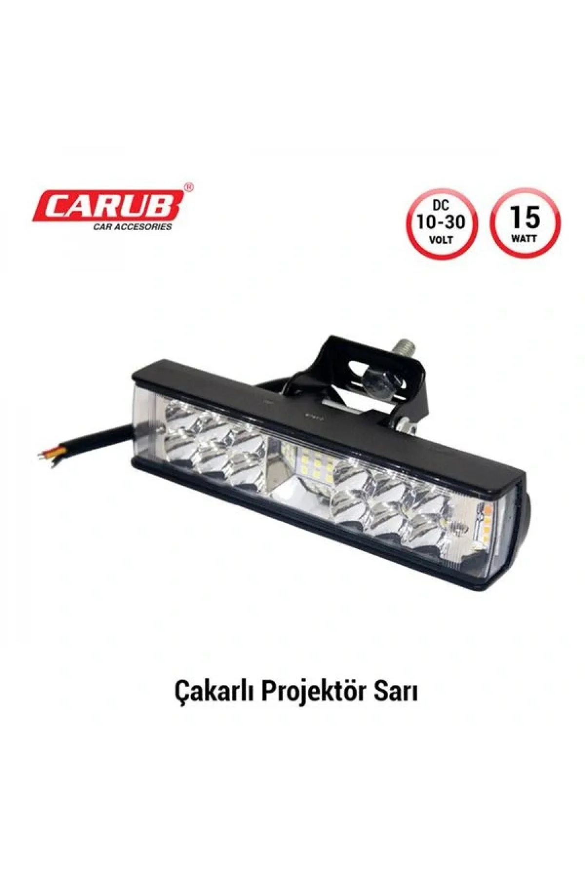 Projektör Sis Farı 10-30V15W Çakar Beyaz- Sarı 15x3,5