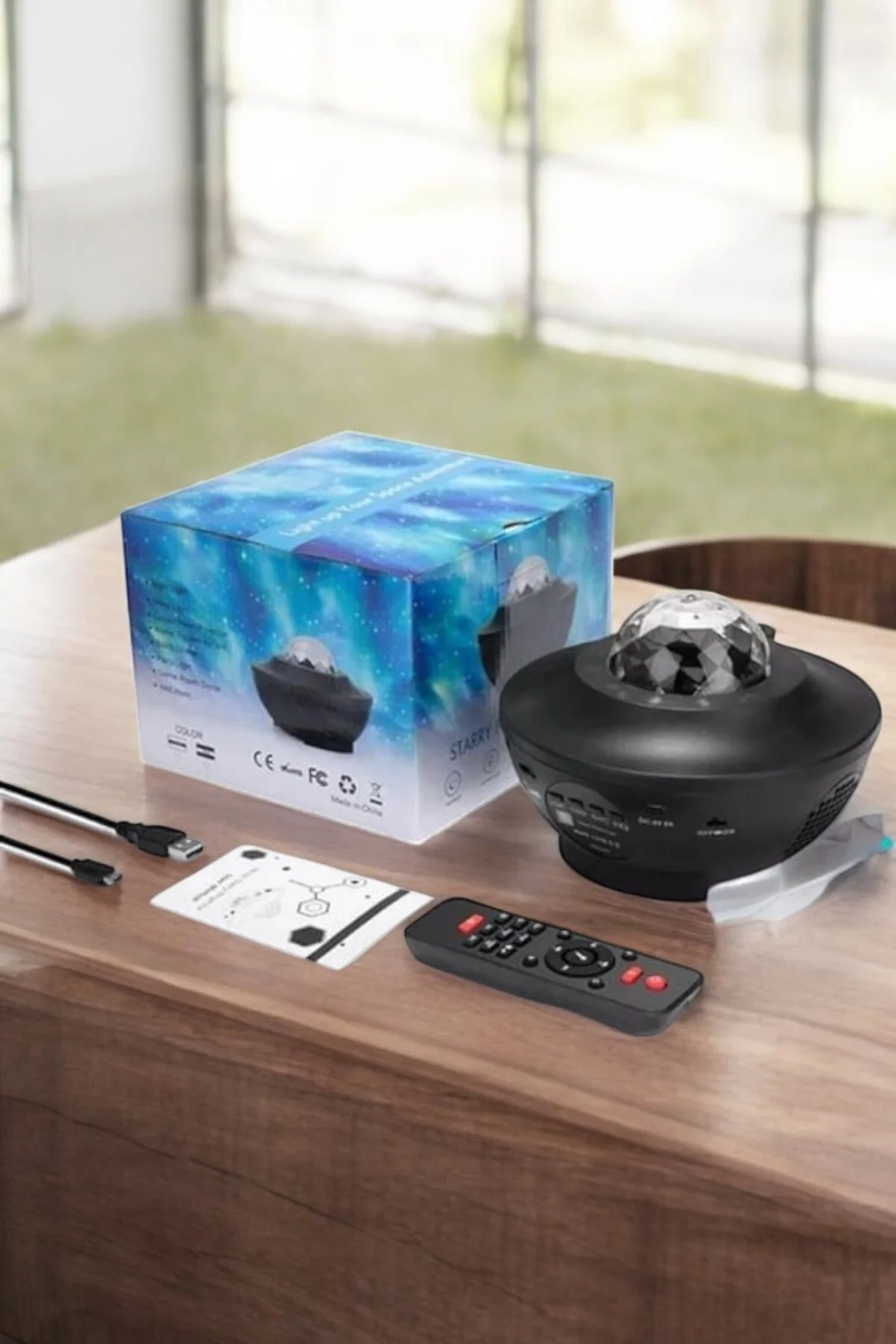 Projektör Yıldız Gece Lambası Disko Topu Bluetooth Bağlantılı Taş