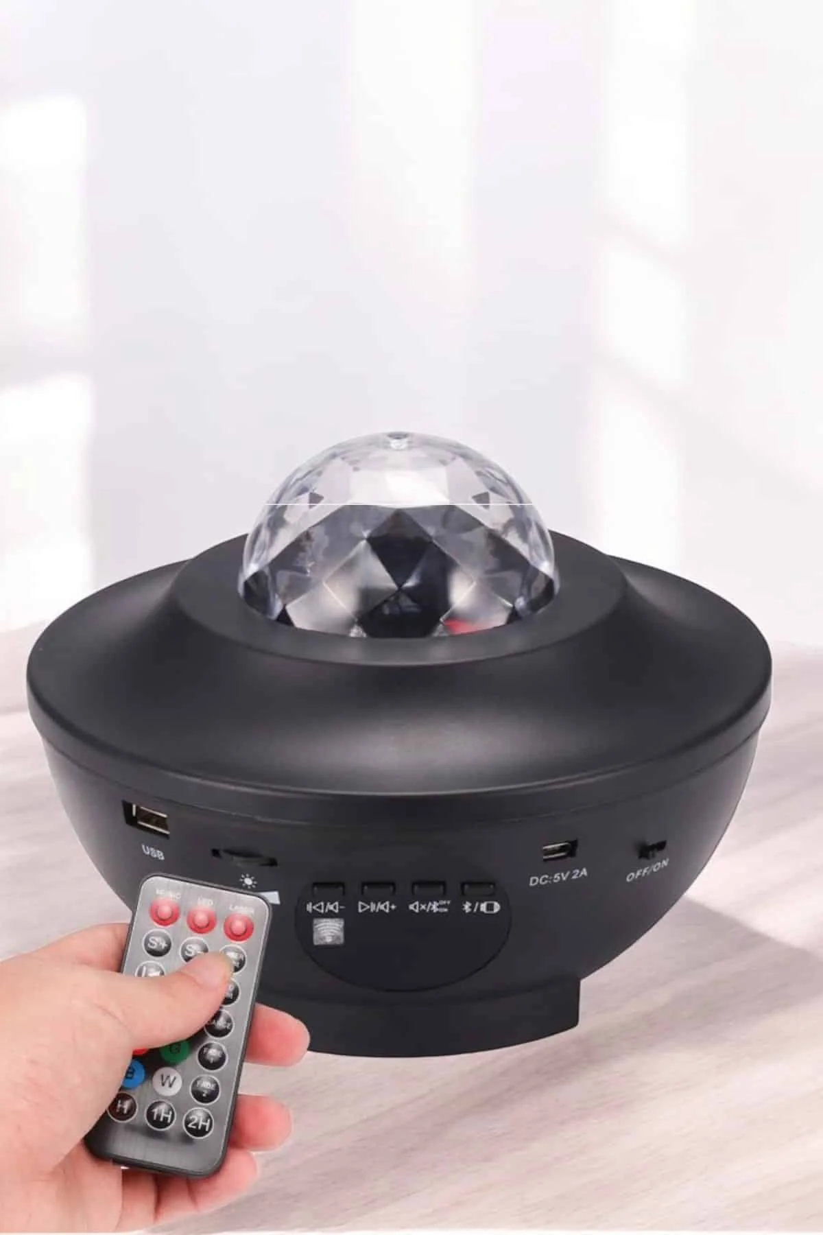 Projektör Yıldız Gece Lambası Disko Topu Bluetooth Bağlantılı Taş