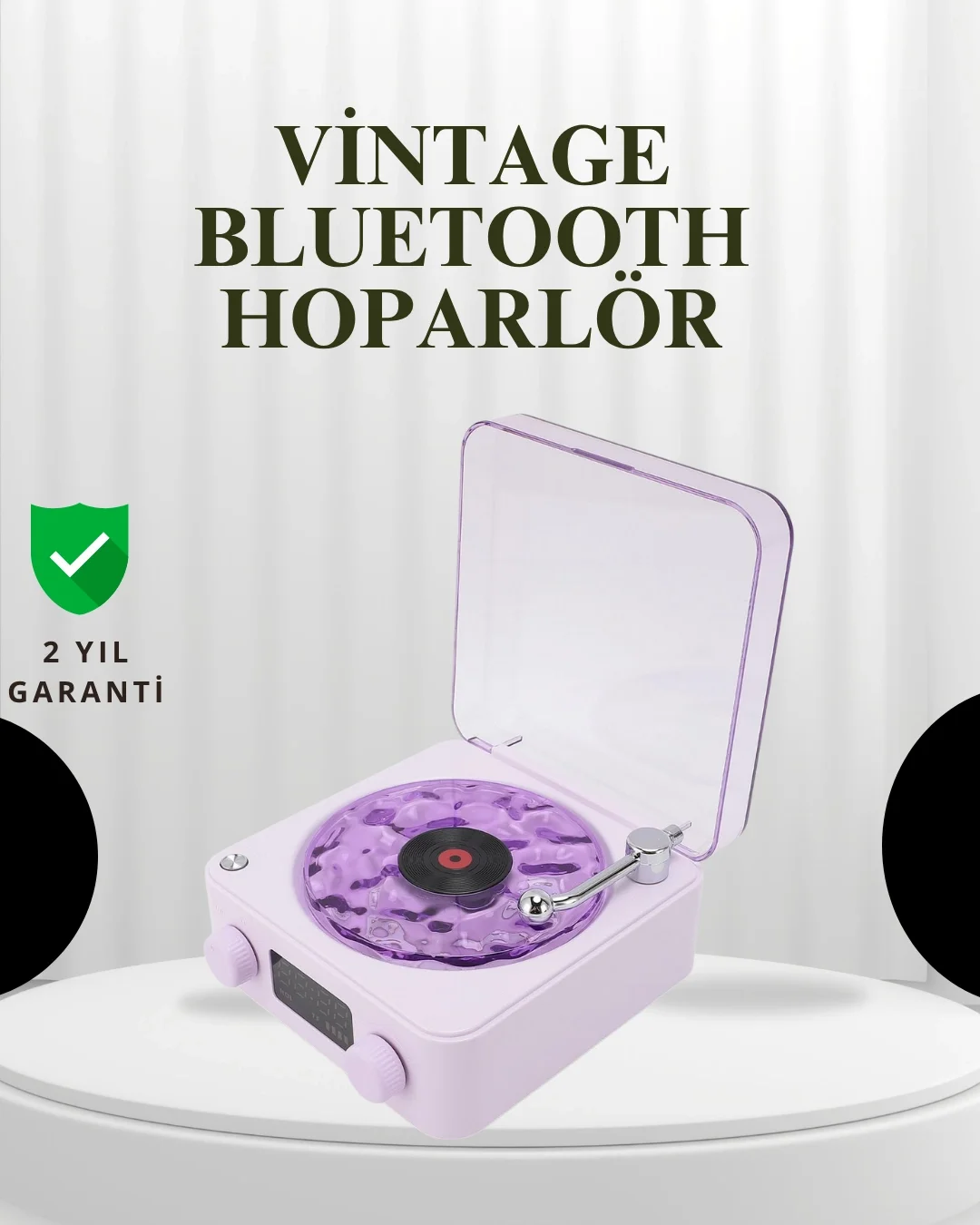 Projektörlü Gece Lambalı Retro Hoparlör – Taşınabilir Bluetooth S