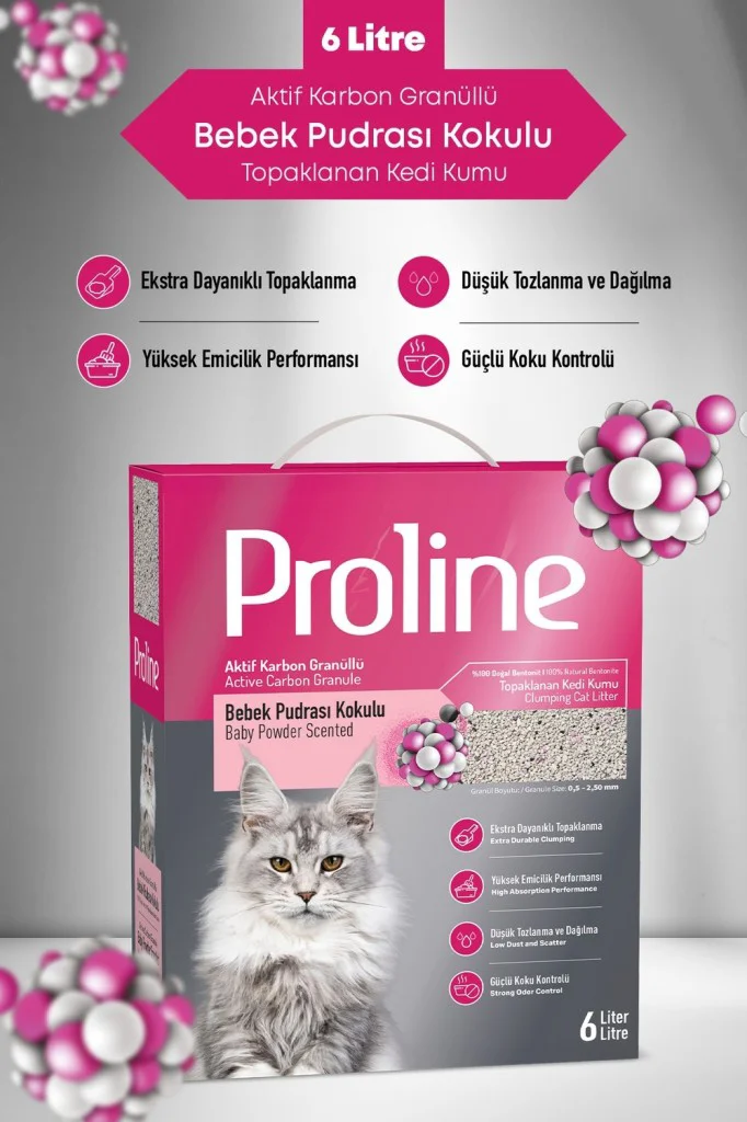 Proline Aktif Karbonlu Süper Hızlı Topaklanan Bebek Pudralı Kedi Kumu 6lt Proline Aktif Karbonlu Süper Hızlı Topaklanan Bebek Pudralı Kedi Kumu 6lt Fiyatı, Yorumları ve Özellikleri