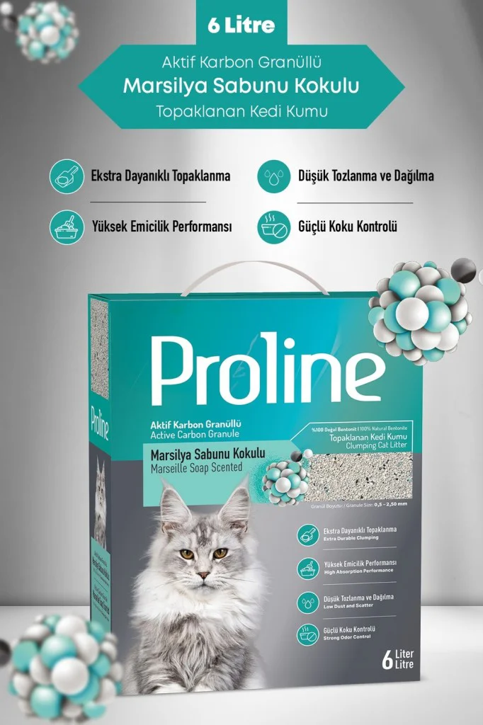 Proline Aktif Karbonlu Süper Hızlı Topaklanan Marsilya Sabun Kokulu Kedi Kumu 6lt Proline Aktif Karbonlu Süper Hızlı Topaklanan Marsilya Sabun Kokulu Kedi Kumu 6lt Fiyatı, Yorumları ve Özellikleri