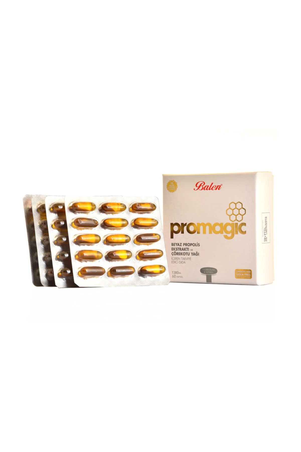 Promagic Beyaz Propolis Ekstraktı Ve Çörekotu Yağı Kapsülü  60 Kapsül 1380 mg