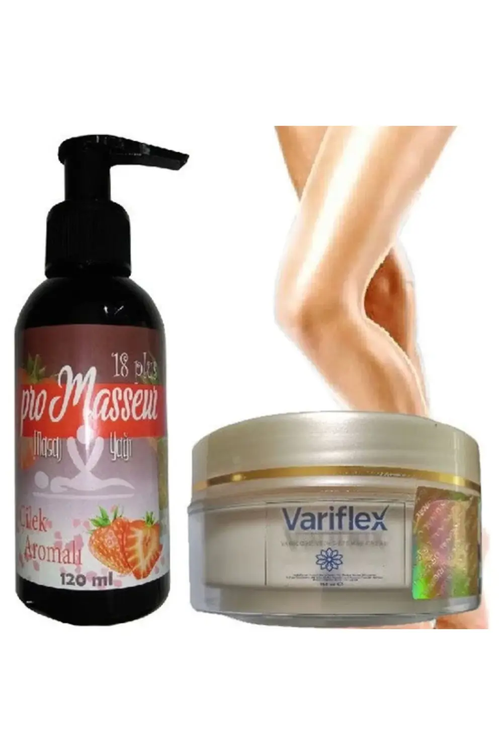 Promasseur Plus Çilek Aromalı Masaj Yağı-Variflex Krem ile