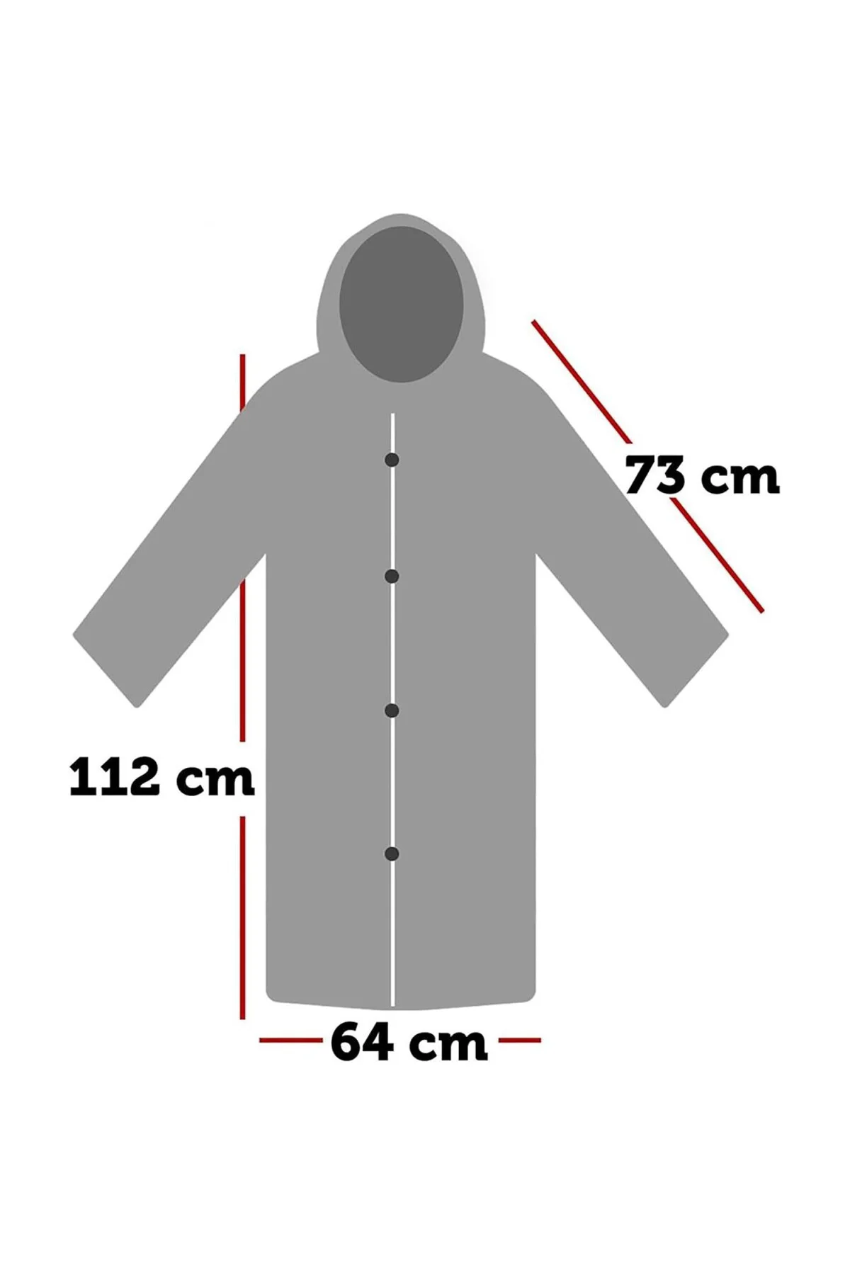 Promosyonca Unisex Yağmurluk, Kapüşonlu, Çıtçıtlı, Eva Malzeme