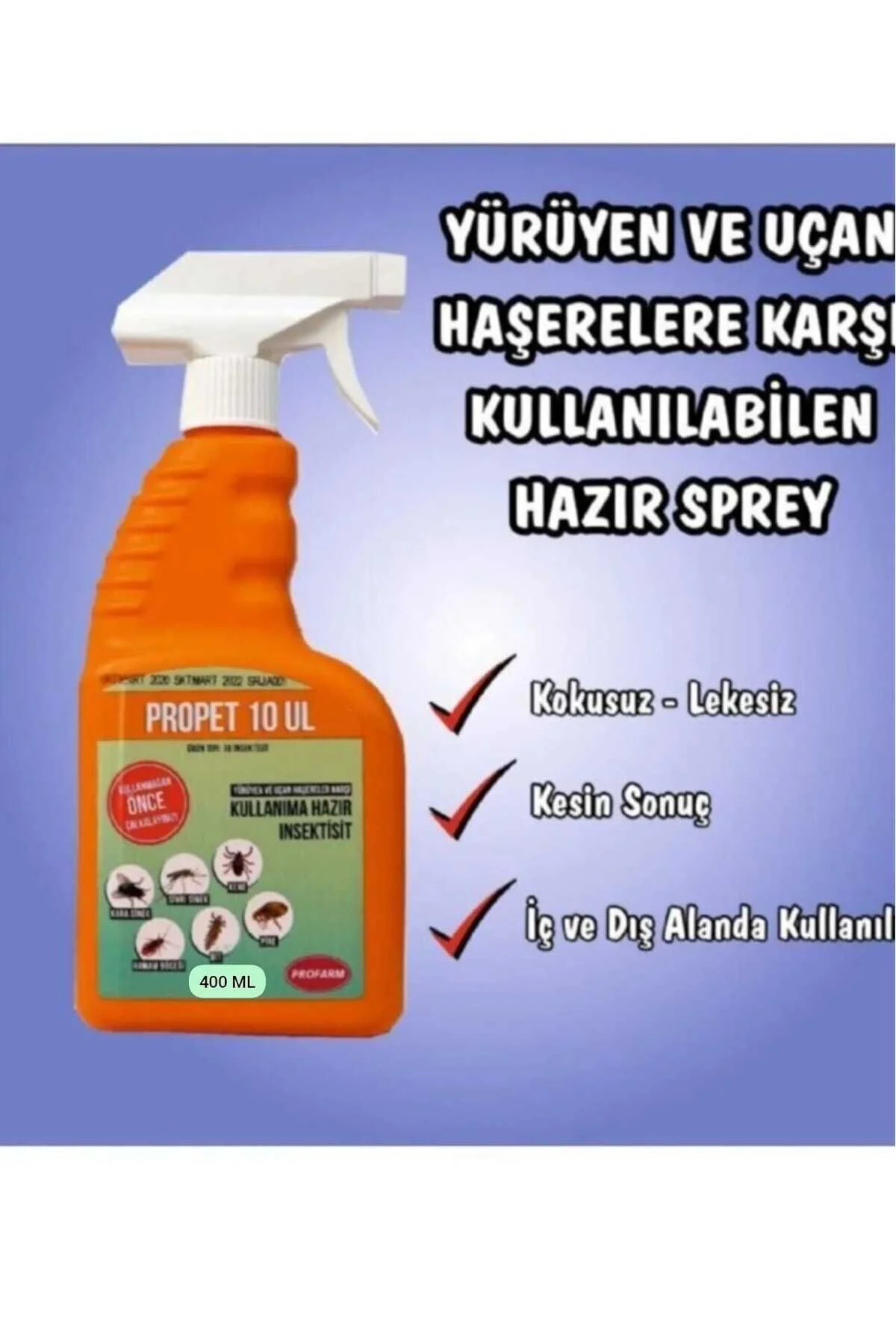 Propet 10 Ul Insektisit Kene Bit Pire Sprey 400 ml Fiyatı, Yorumları ve Özellikleri