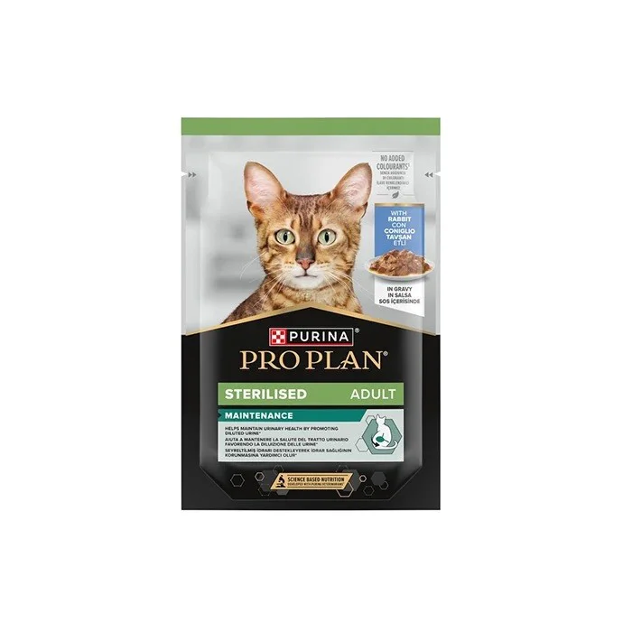 ProPlan Pouch Kısırlaştırılmış Tavşanlı Yaş Kedi Maması 85 Gr