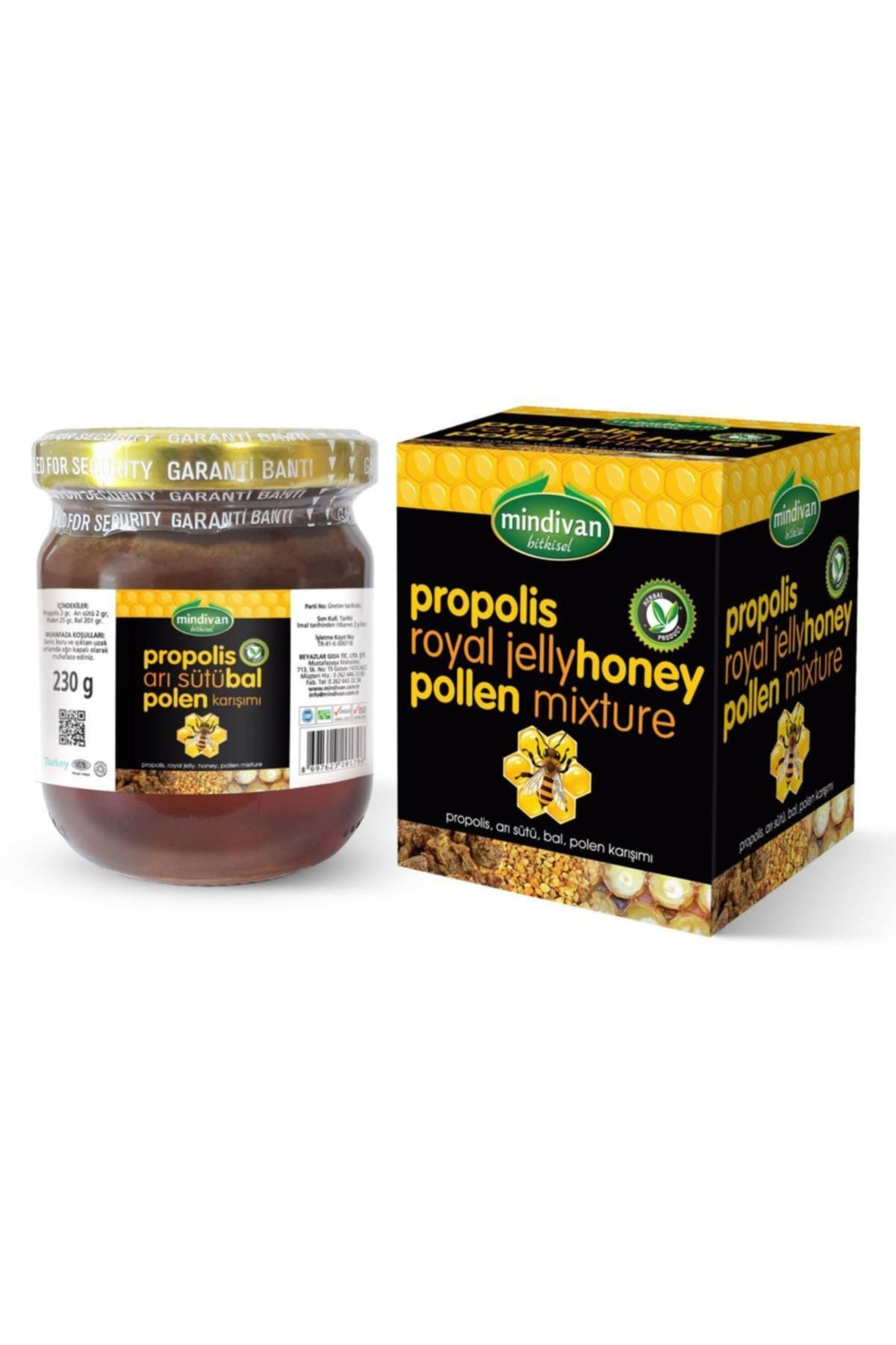 Mindivan Propolis Ari Sütü Bal Polen Karişimi 230Gr