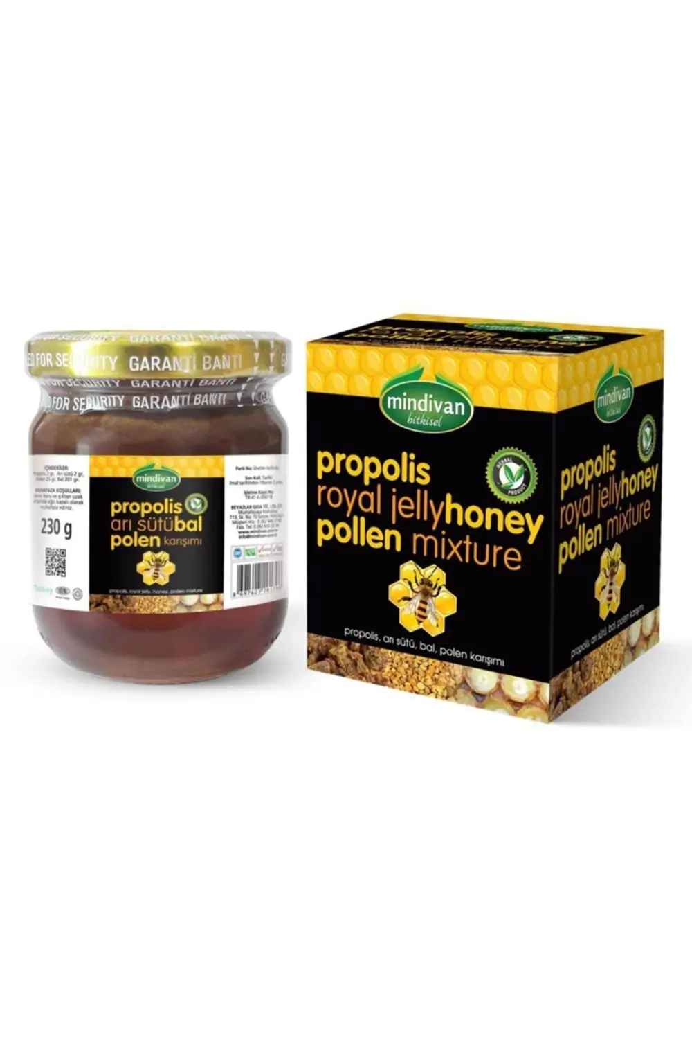 Mindivan Propolis Arı Sütü Bal Polen Karışımı 230Gr