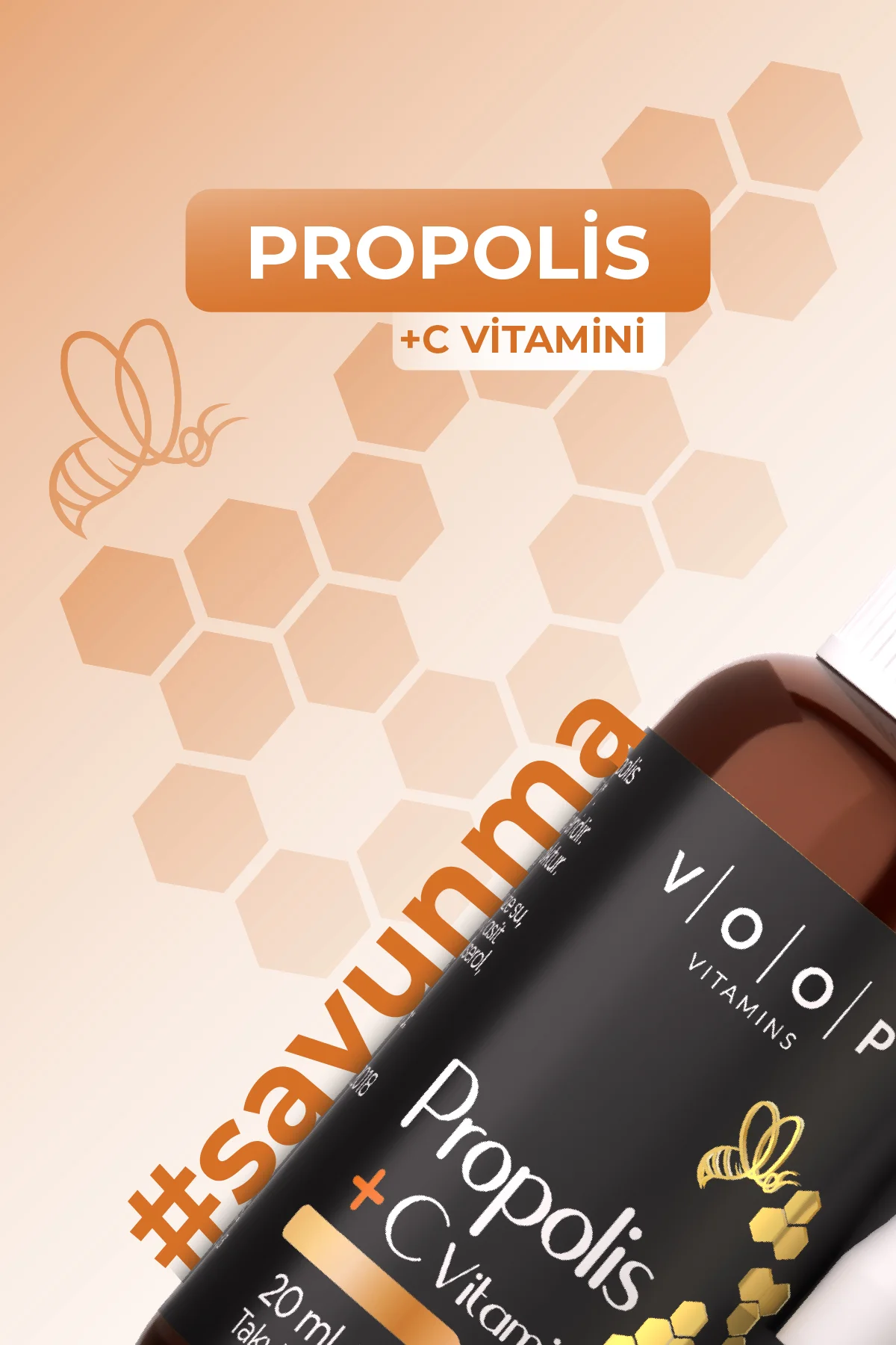 Propolis C Vitamini Sprey-damla - 20 ml | Bağışklık Sistemi Güçlendirici