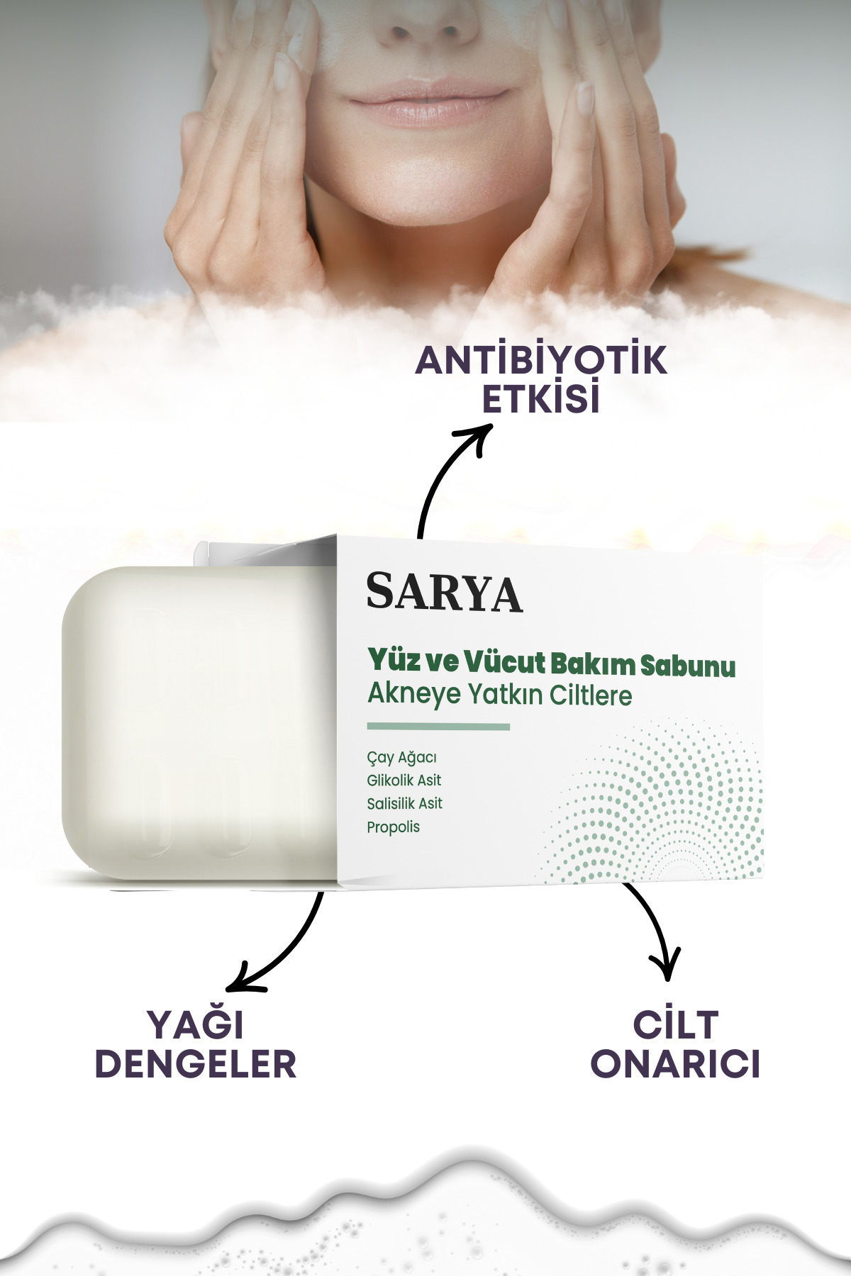 Sarya Propolis İçerikli Ve Siyah Nokta Sabunu (Çay Ağaci Glikolik Asit