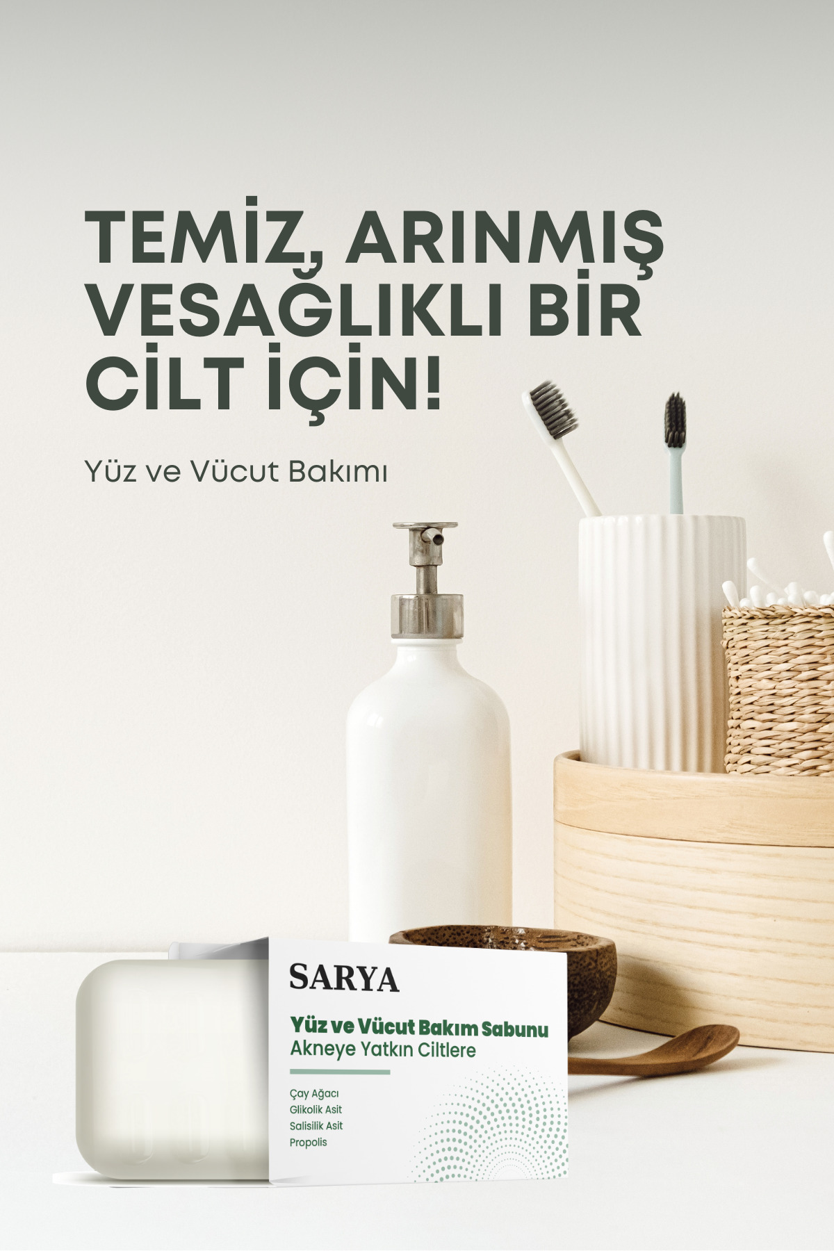 Sarya Propolis İçerikli Ve Siyah Nokta Sabunu (Çay Ağaci Glikolik Asit