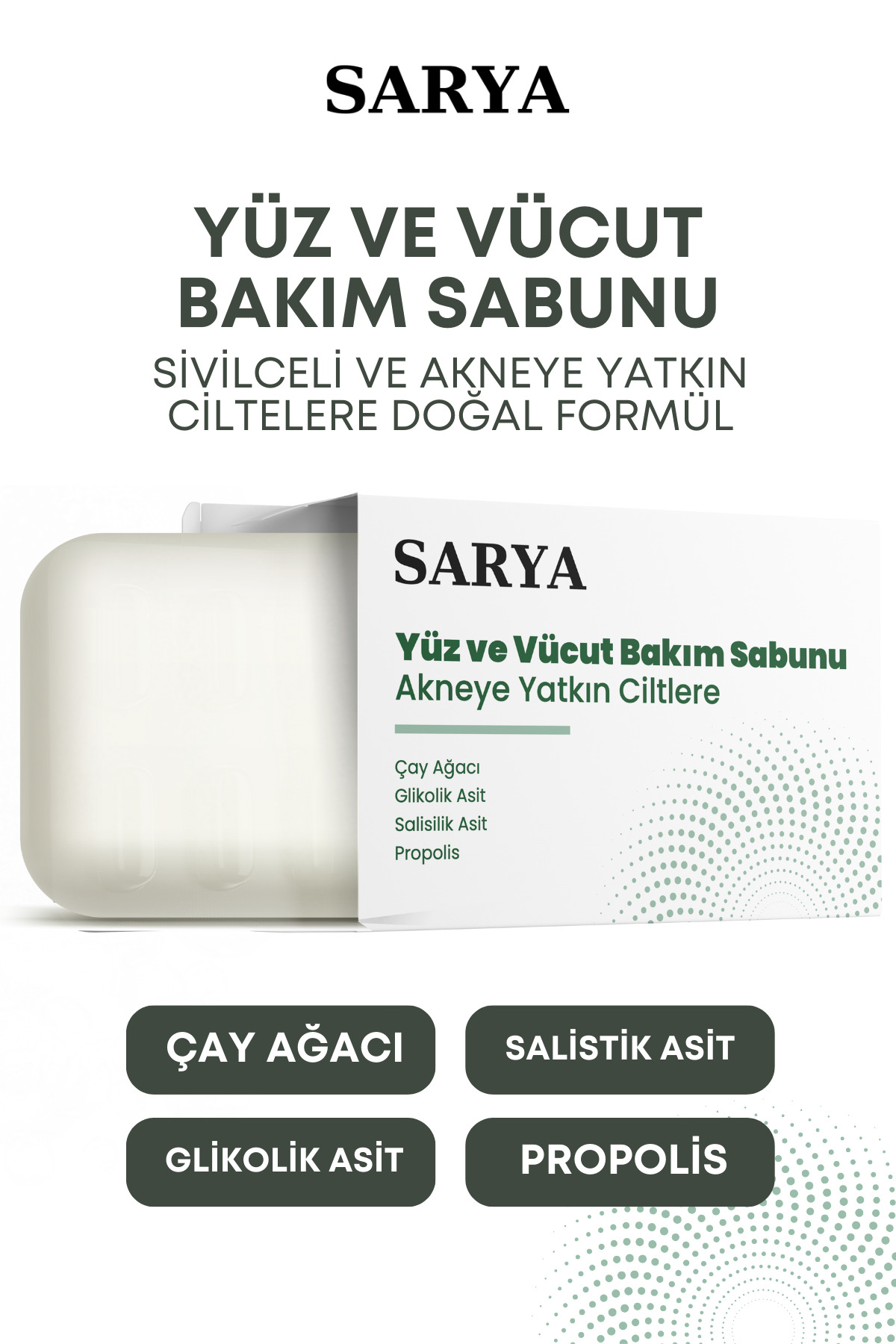 Sarya Propolis İçerikli Ve Siyah Nokta Sabunu (Çay Ağaci Glikolik Asit