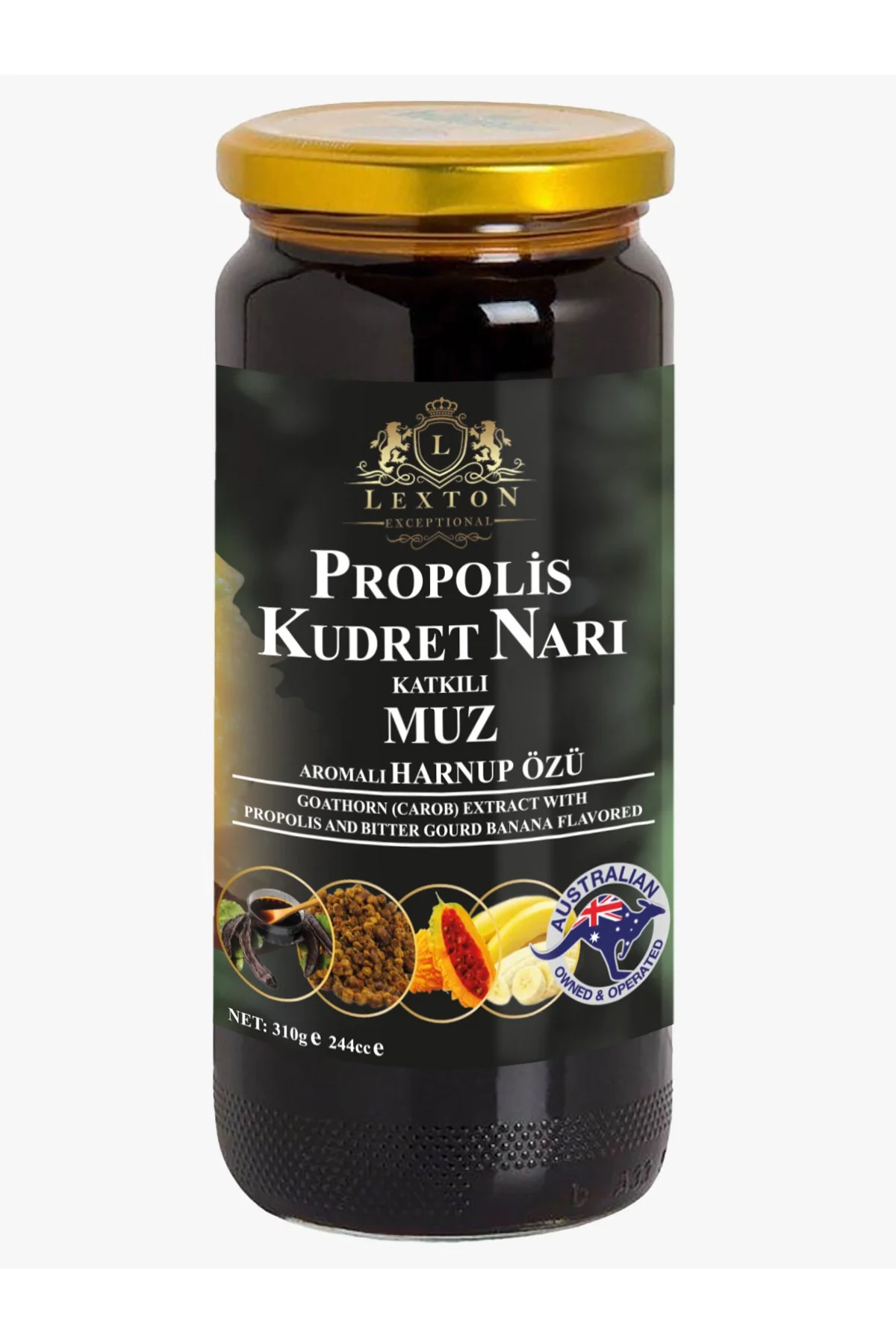 Propolis & Kudret Narı Katkılı Muz Aromalı Harnup Özü 310 gr.