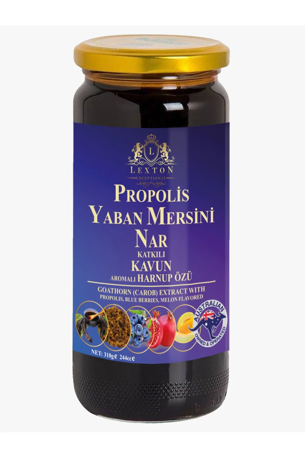 Propolis Yaban Mersini Nar Katkılı Kavun Aromalı Harnup Özü 310 g
