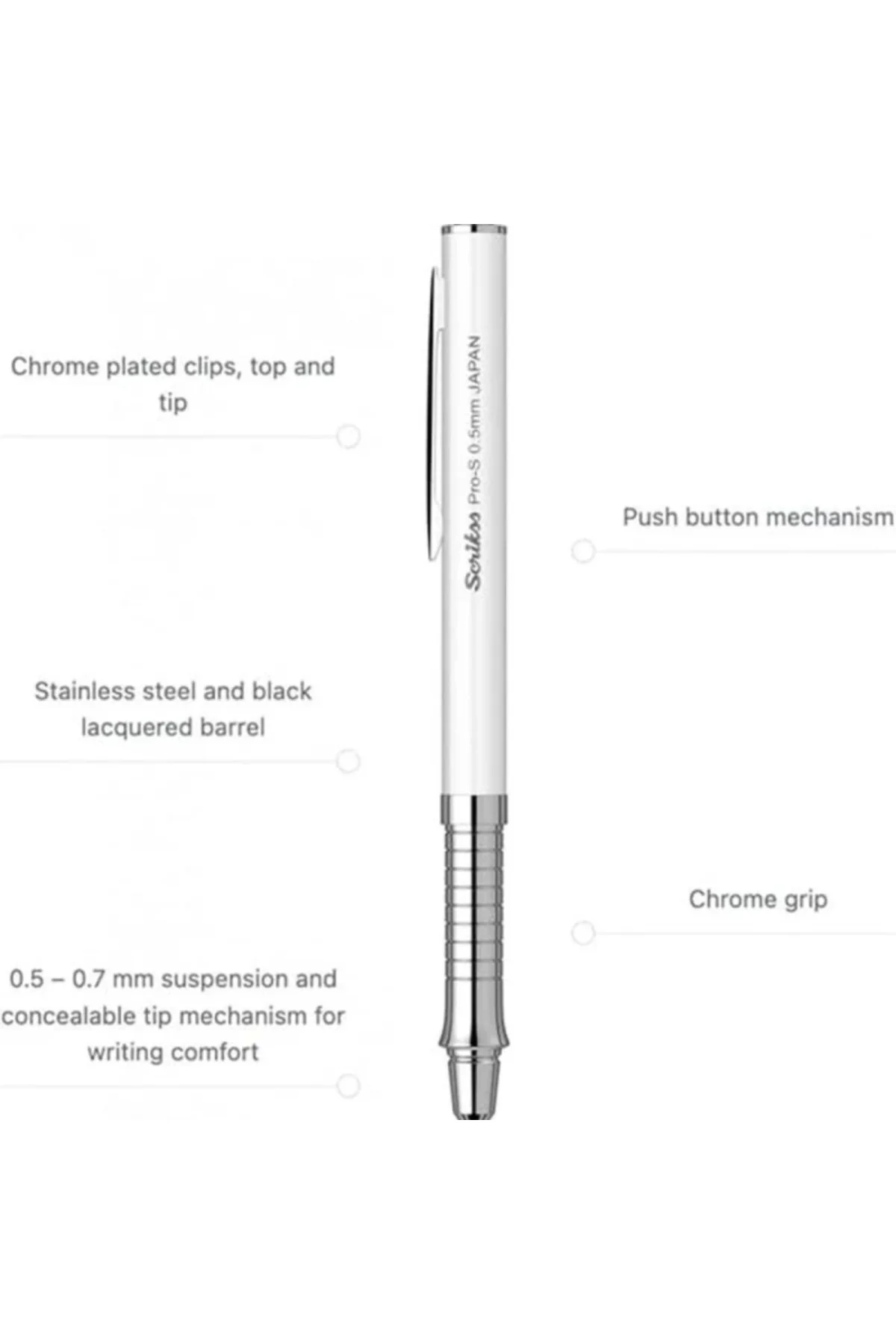 Pros Mekanik Kurşun Kalem Beyaz 0.5 Mm